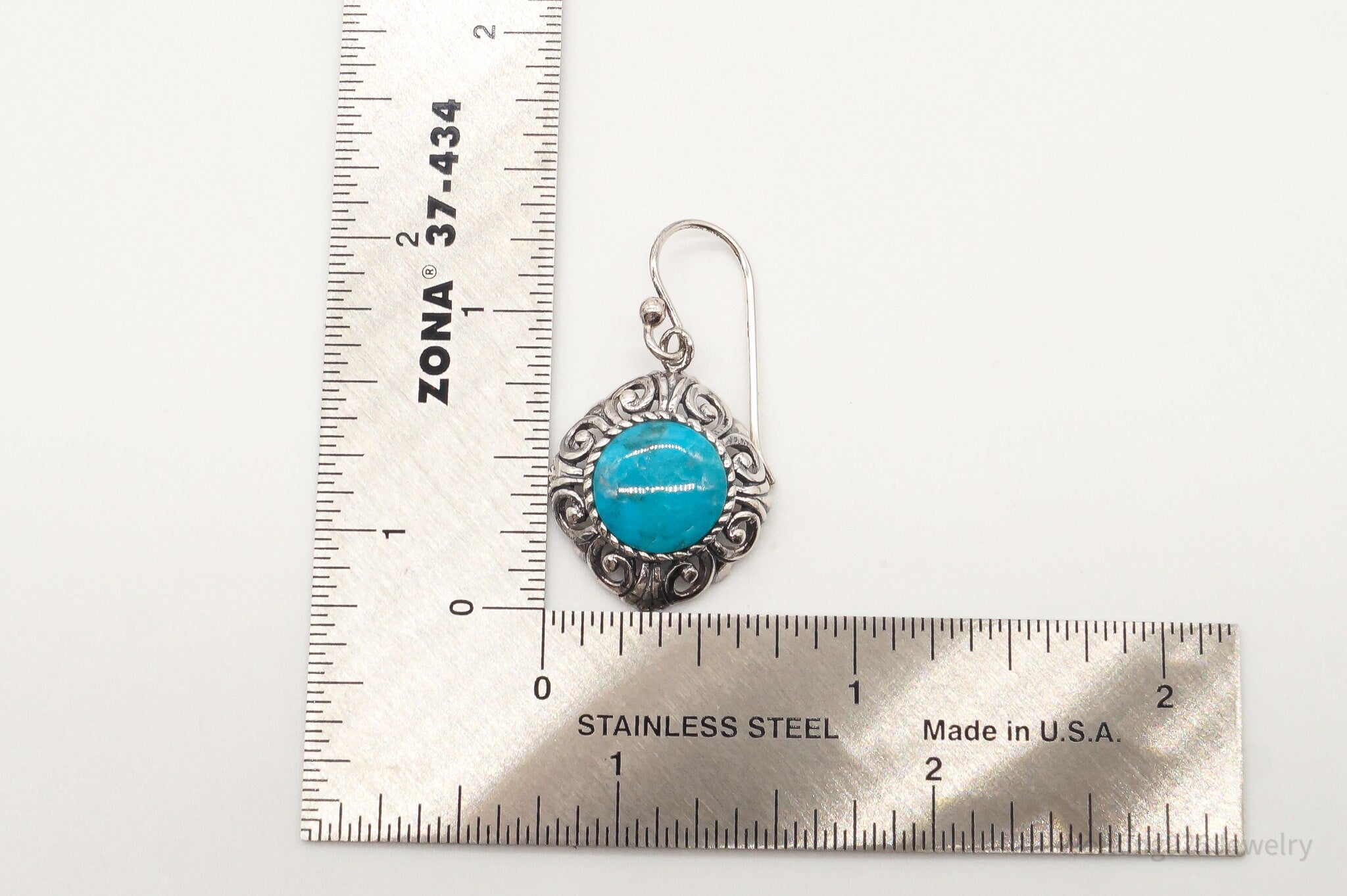 Designer NK Blue Turquoise Sterling Silver Earrings