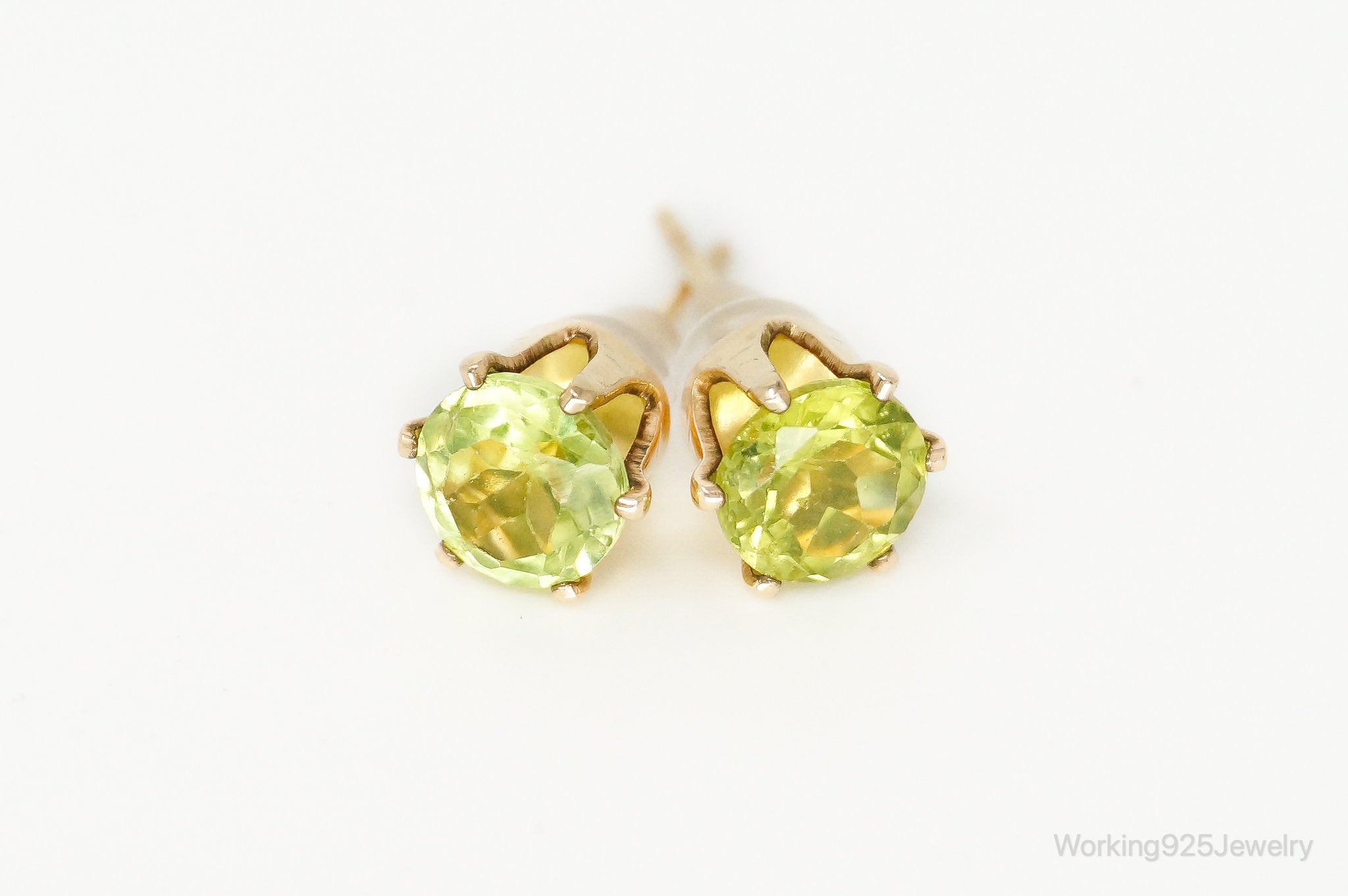 Peridot 14K Yellow Gold Filled Post Earrings