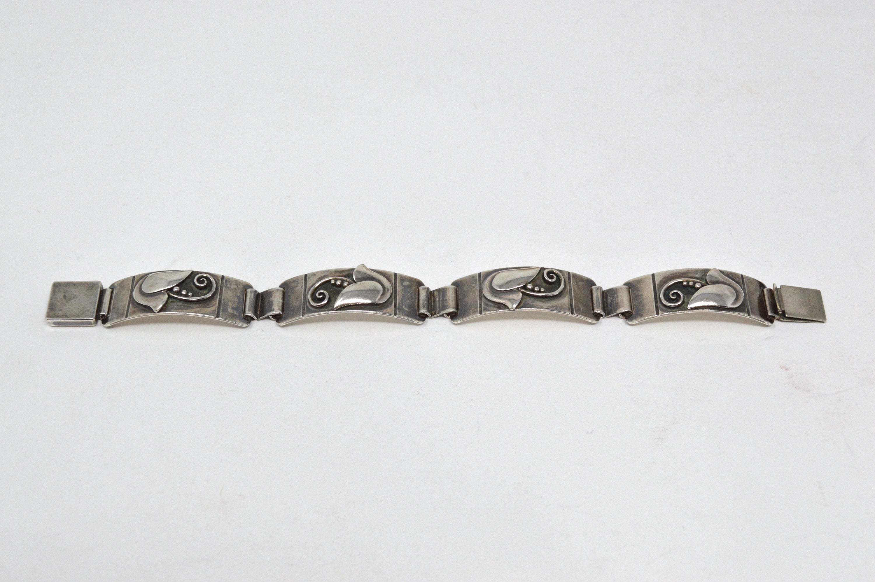 Rare Vintage Laurence Foss Modernist Sterling Silver Bracelet - Georg Jensen