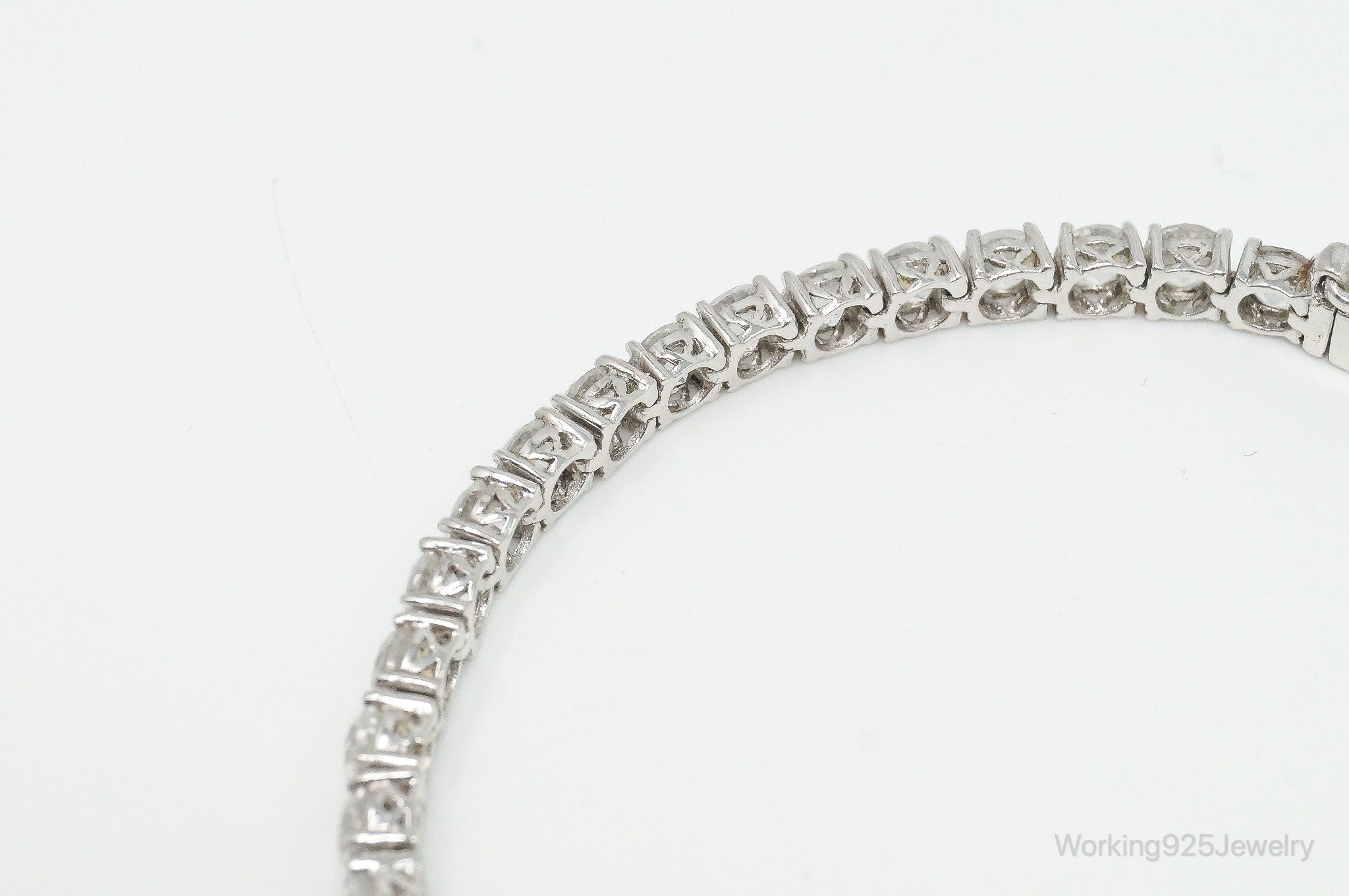 Vintage Designer PJC Classic Cubic Zirconia Sterling Silver Tennis Bracelet