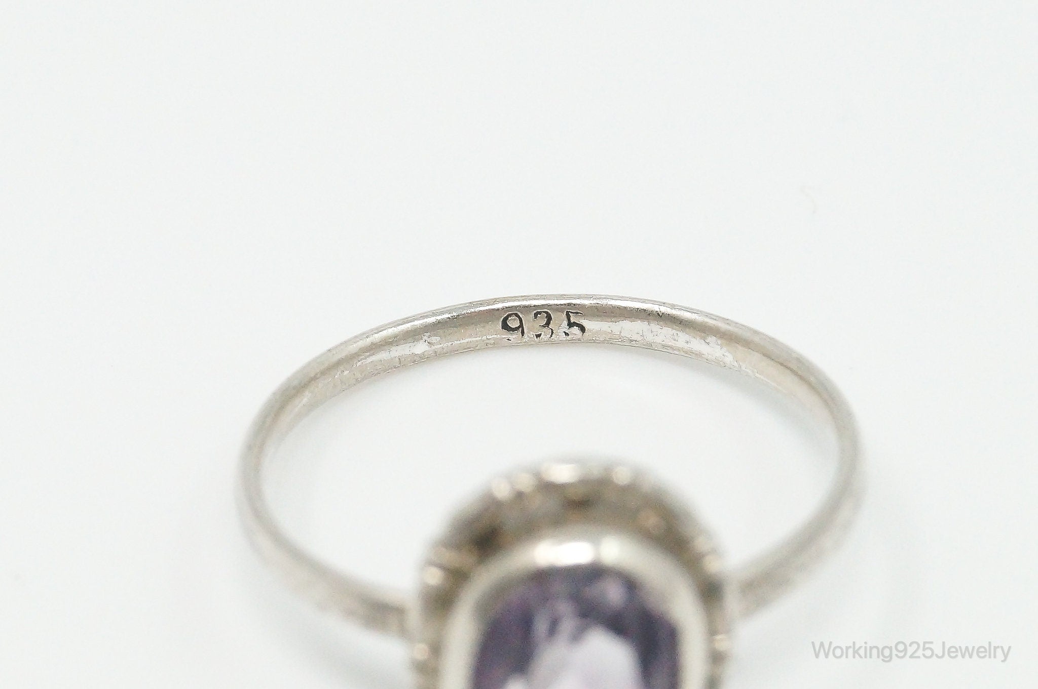 Antique Amethyst 835 Silver Ring - Size 7.75