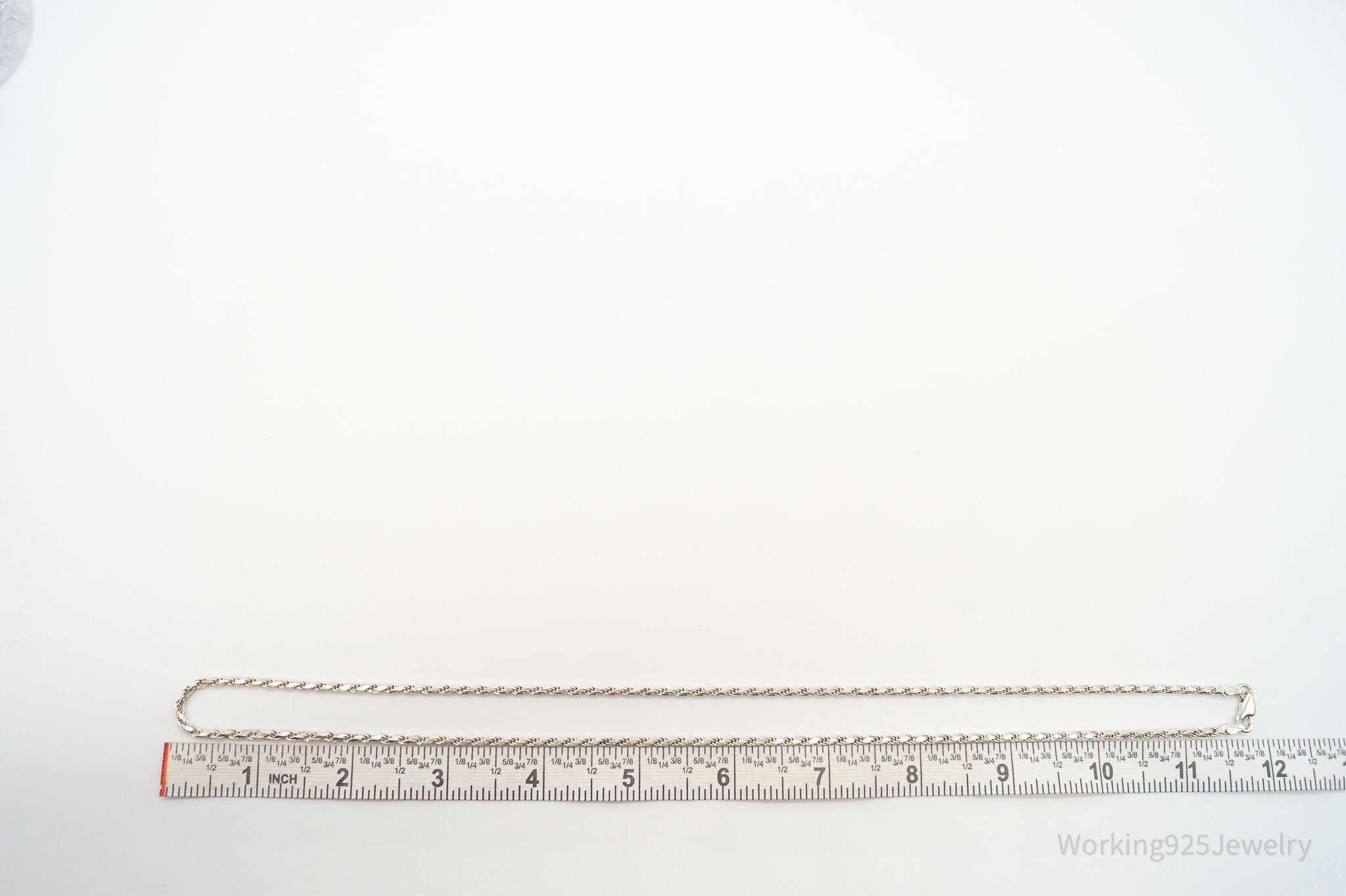 Long Vintage Sterling Silver Rope Chain Necklace 24"