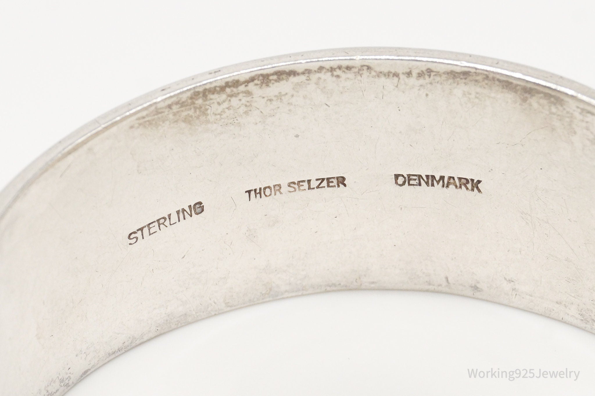 RARE Danish Museum Designer Thor Selzer Wide Sterling Silver Bracelet