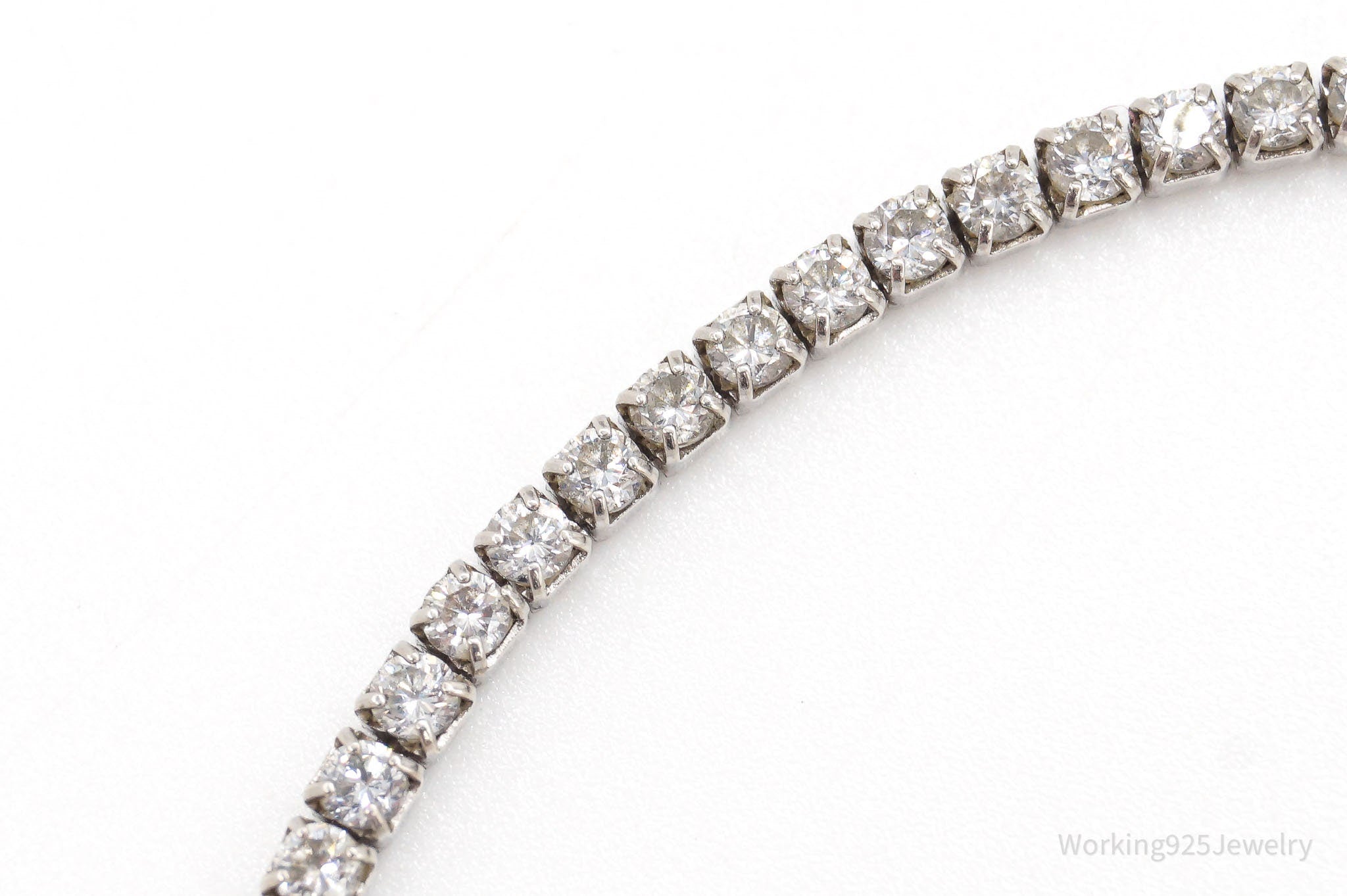 Vintage Cubic Zirconia Sterling Silver Tennis Bracelet