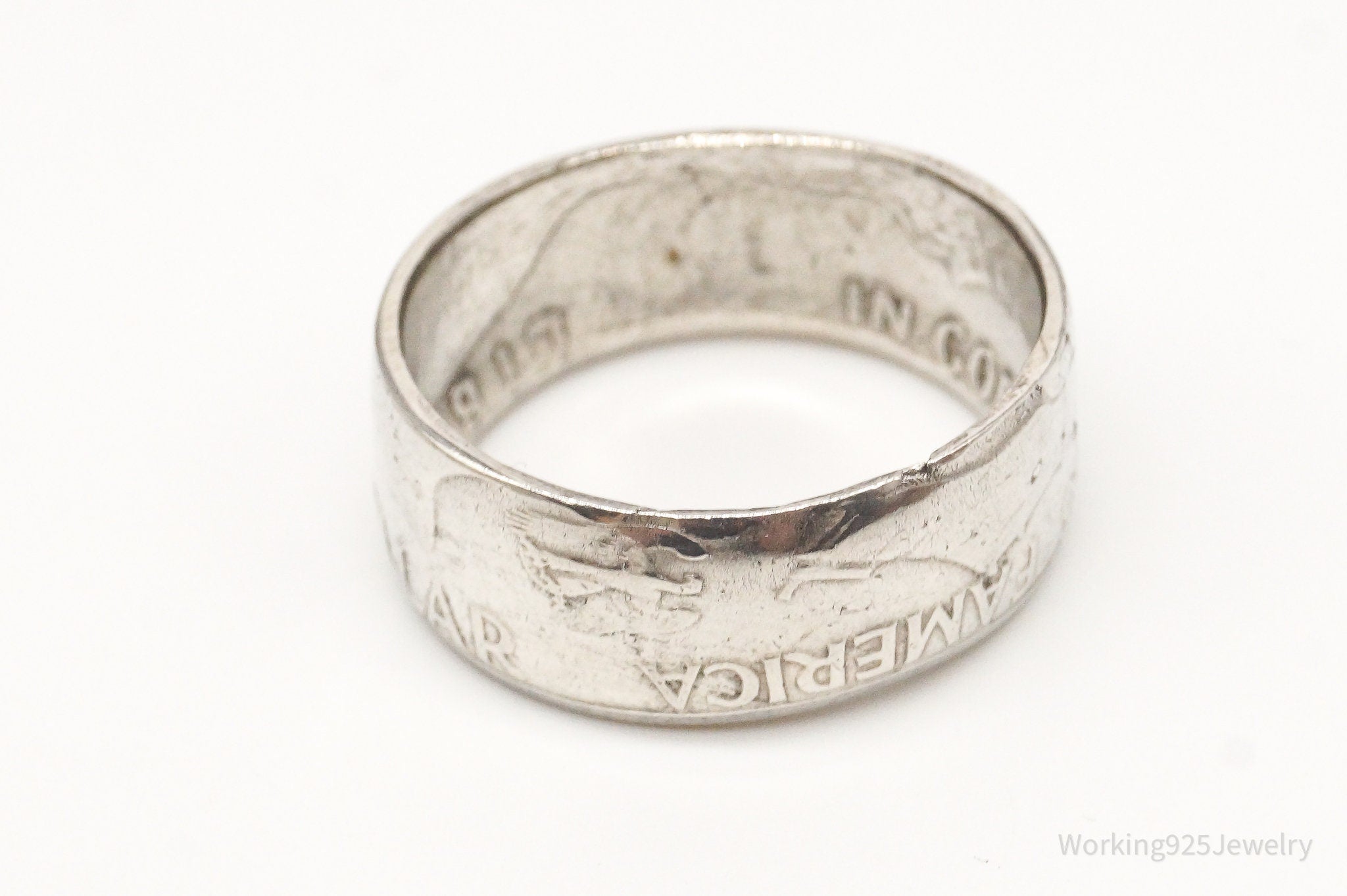 Vintage 1963 Half Dollar Silver Ring - Size 12