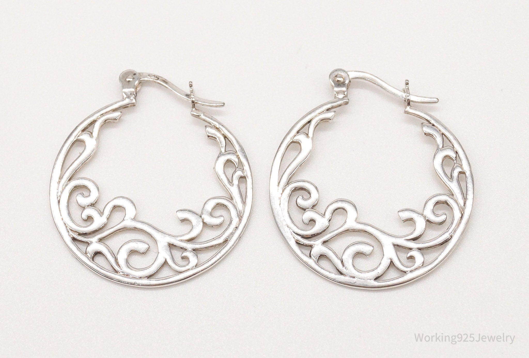 Vintage Art Nouveau Vines Sterling Silver Earrings