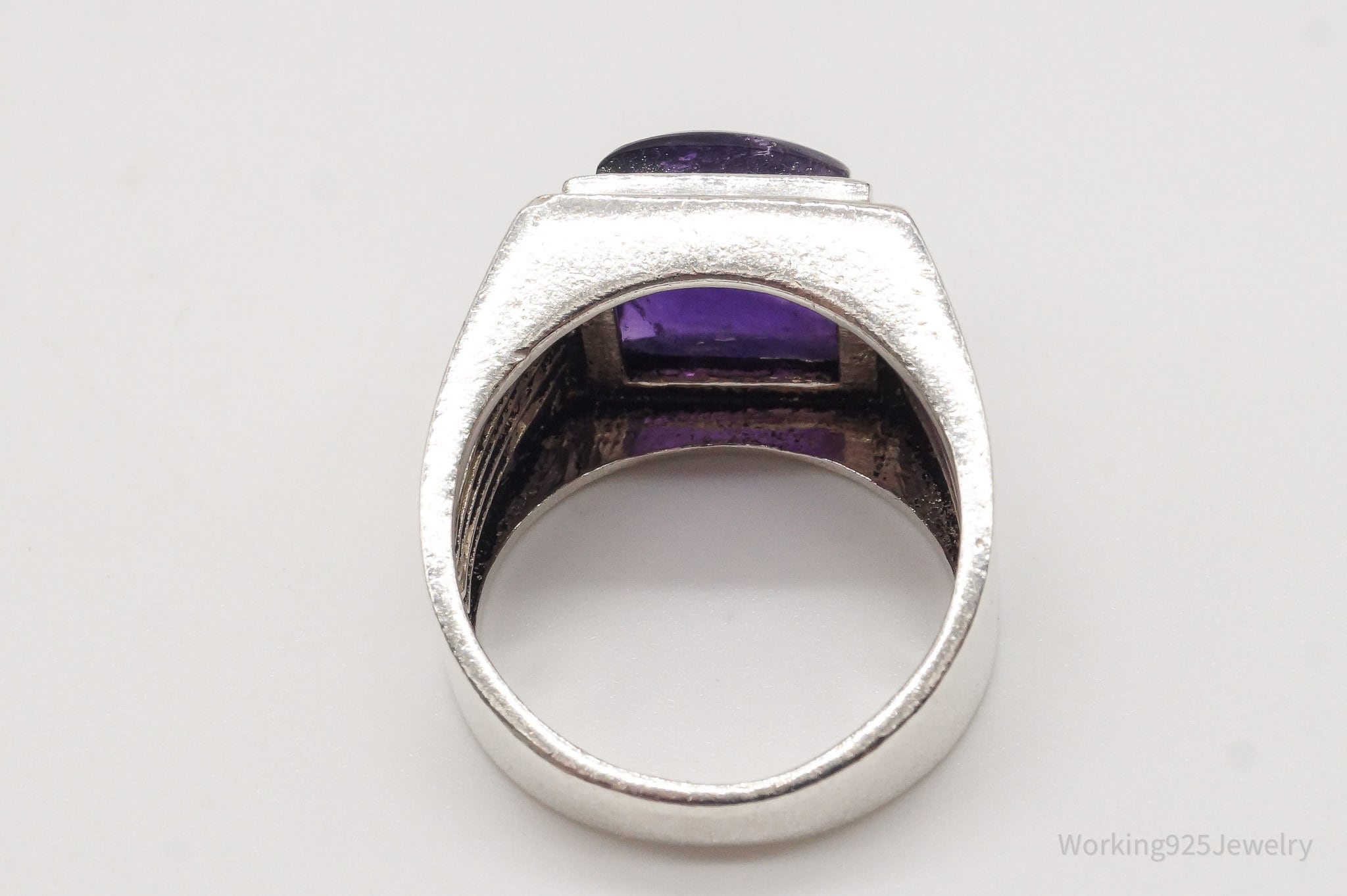 Vintage Amethyst Sterling Silver Ring - Size 7.75