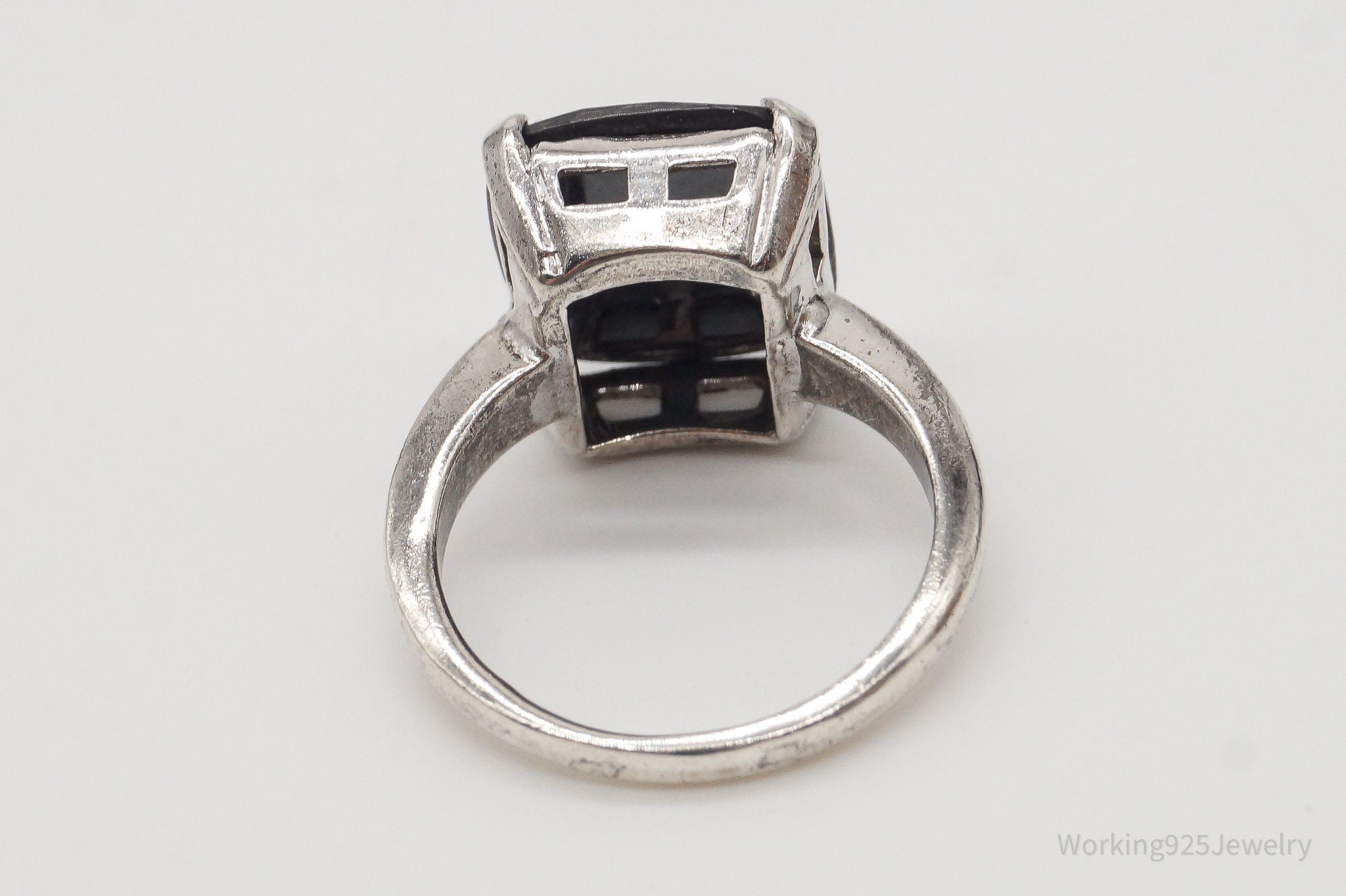 Antique Hematite Sterling Silver Ring - Size 6