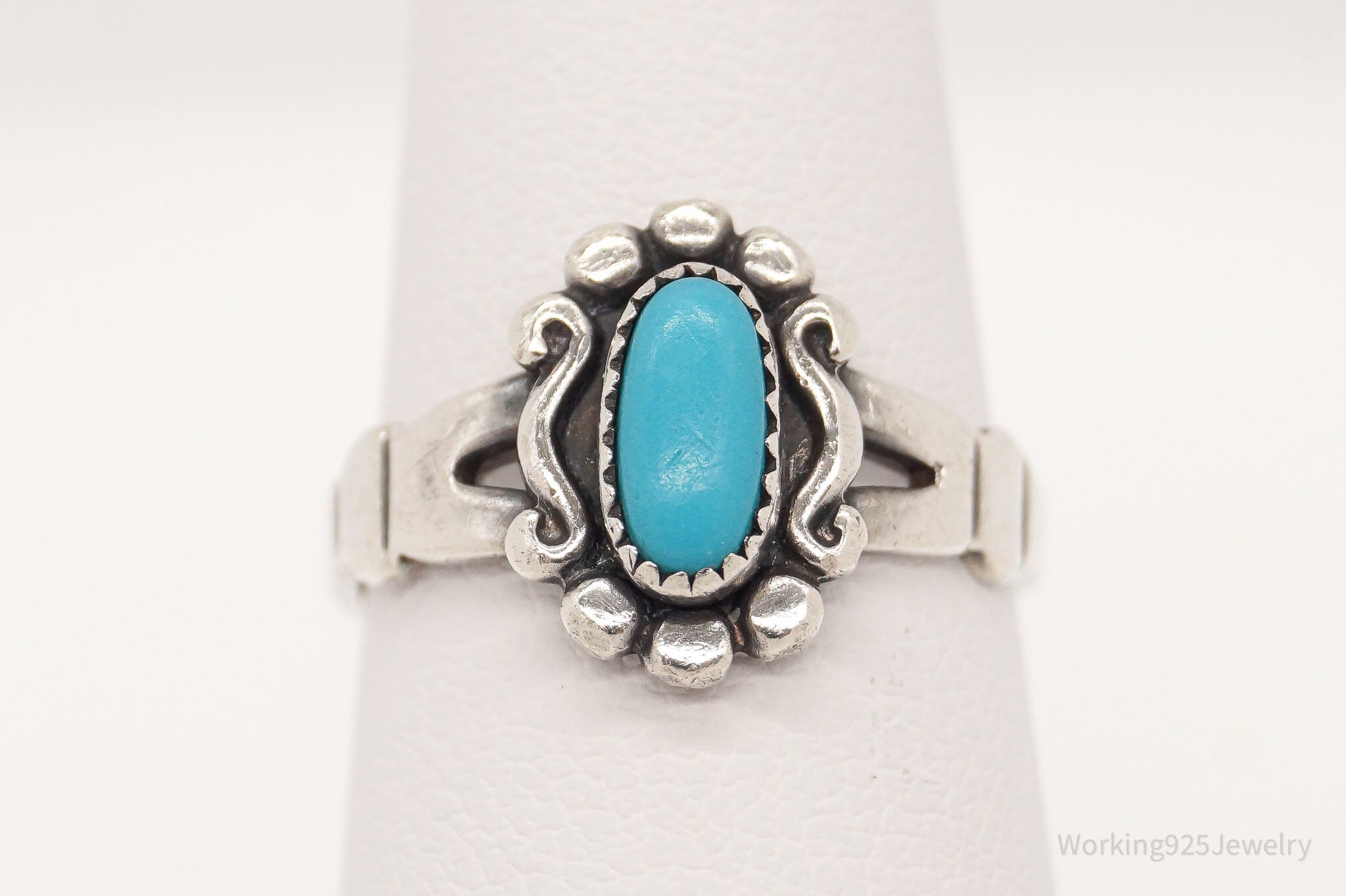 Vintage Bell Trading Post Turquoise Sterling Silver Ring - Size 5.25