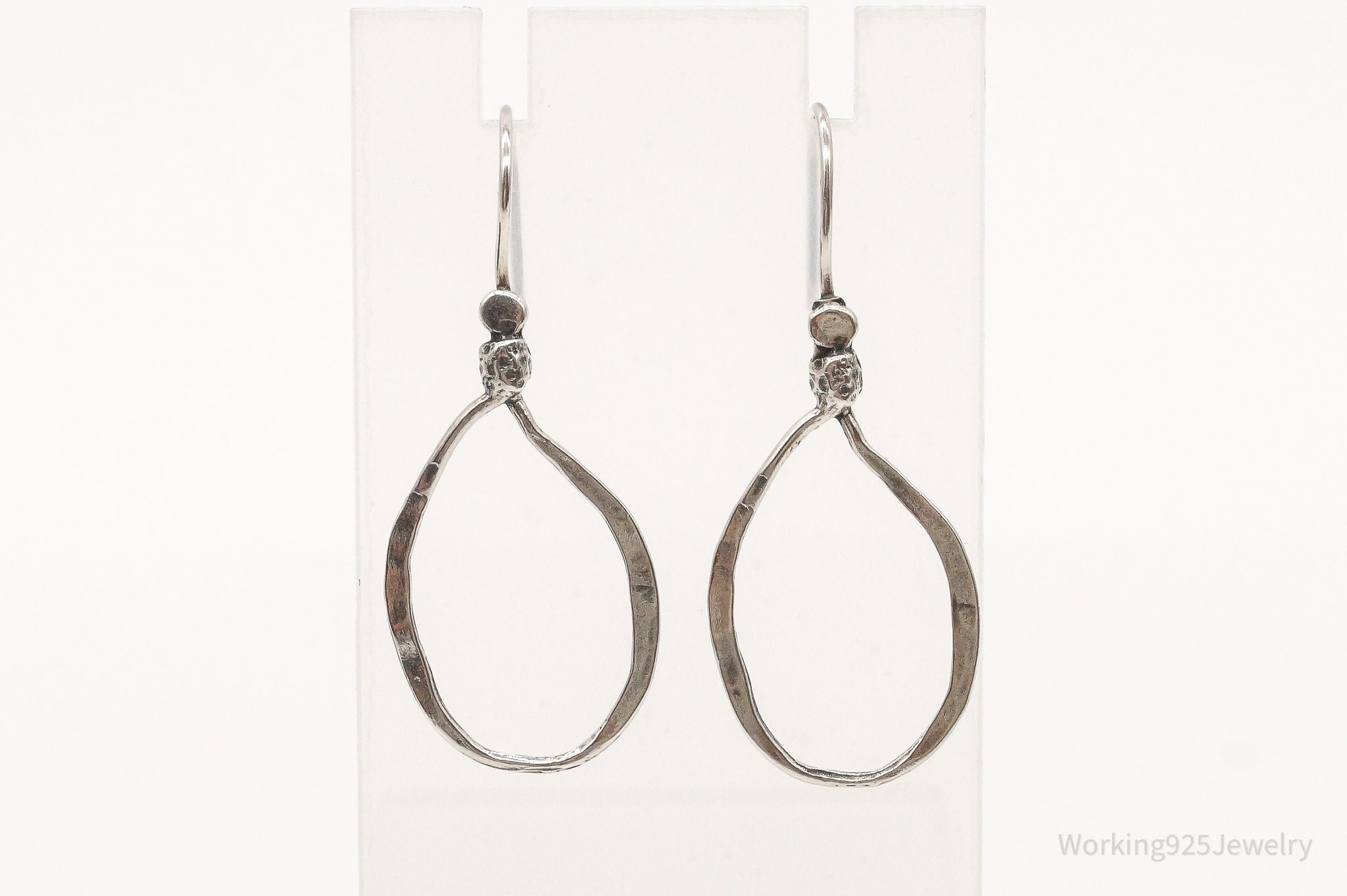 Designer Silpada Long Cut Out Lasso Sterling Silver Earrings