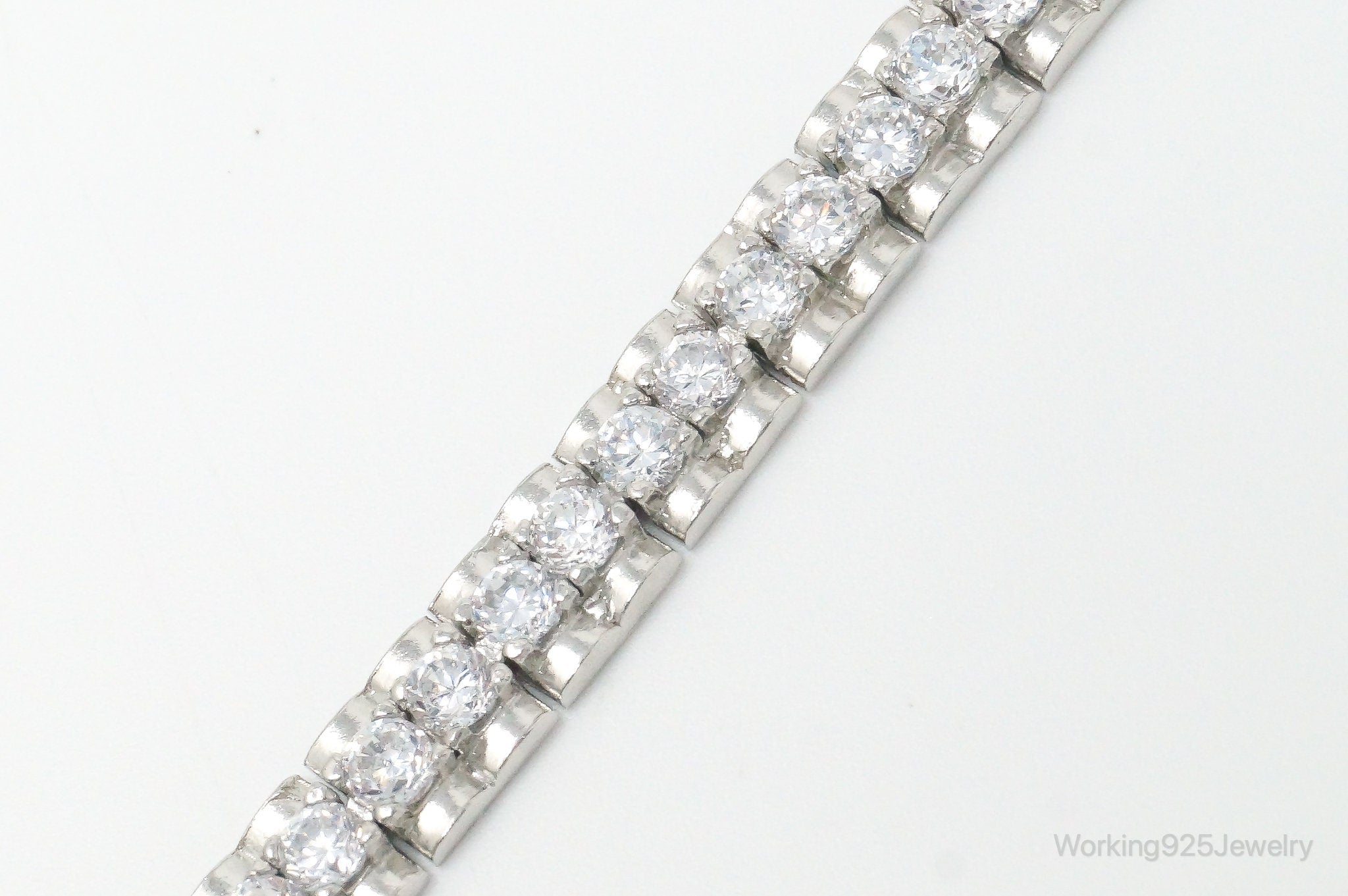 Vintage Designer FAS Cubic Zirconia Sterling Silver Tennis Bracelet