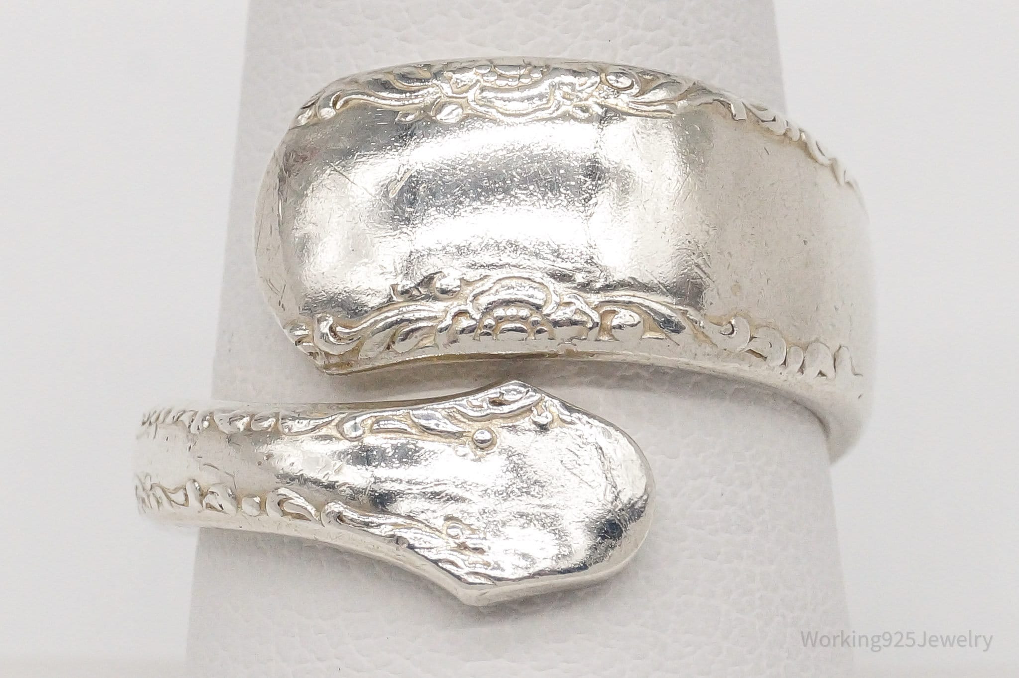 Vintage GORHAM 1941 Sterling Silver Wrap Spoon Ring - Size 8.25