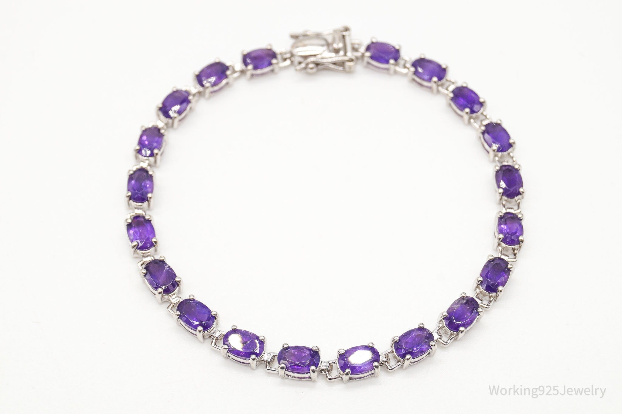 Vintage Designer Ross Simons Amethyst Sterling Silver Bracelet