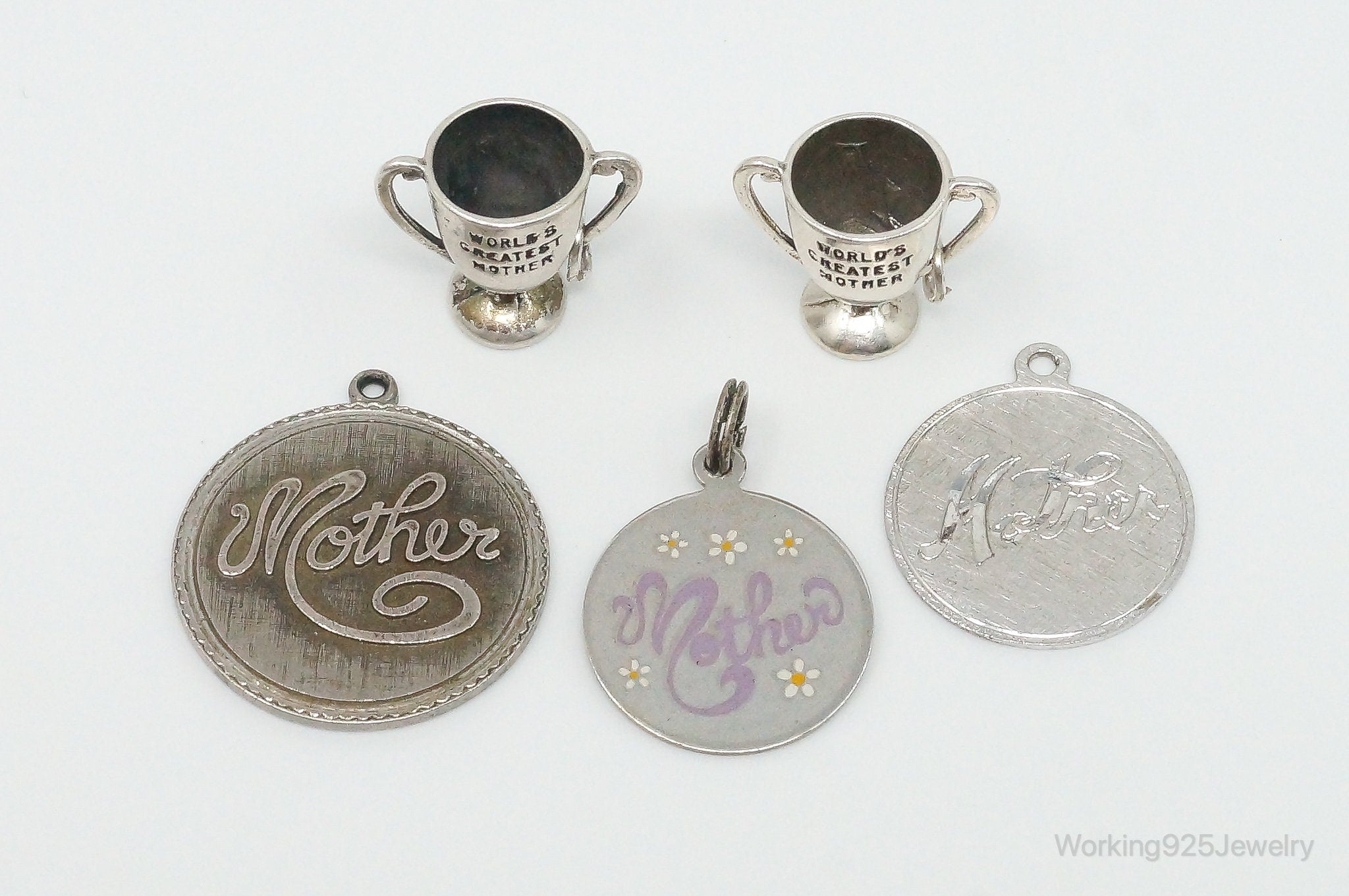 Vintage Antique Mother Mom Sterling Silver Charms