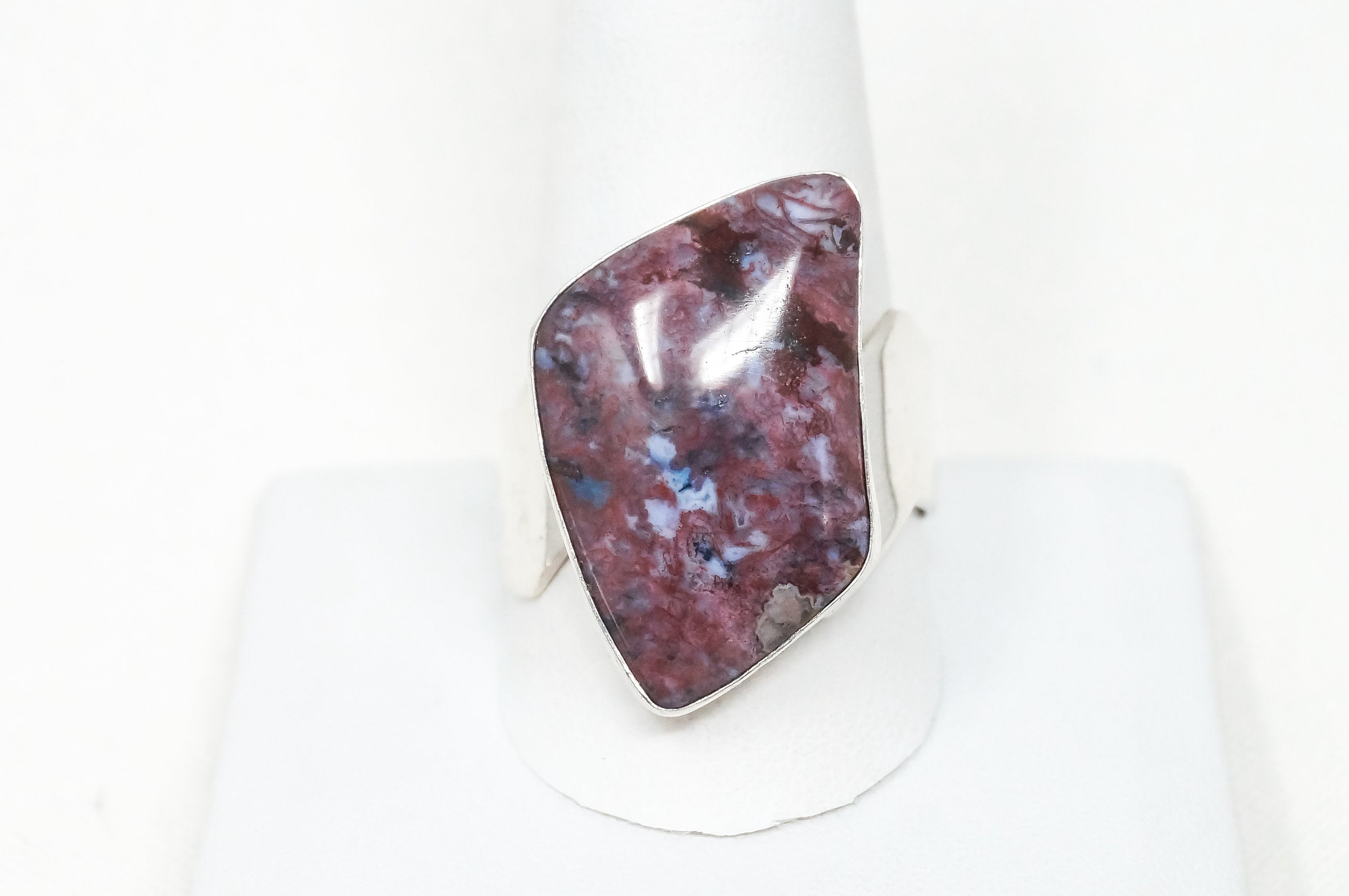 Vintage DTR Desert Rose Trading Co Purple Jasper Sterling Silver Ring Size 11.75