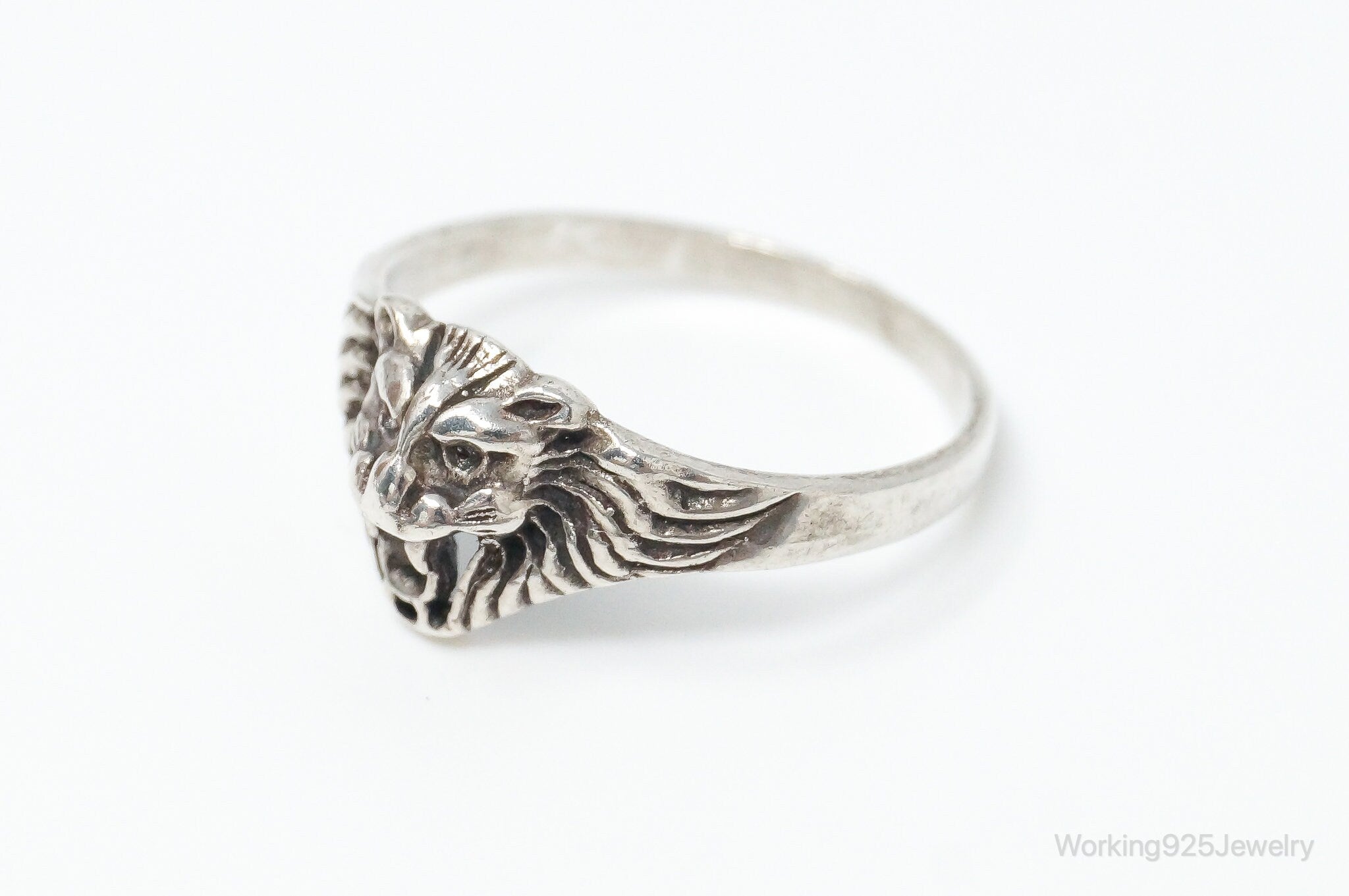 Vintage Avon Lions Head King Of The Jungle Sterling Silver Ring SZ 7.5