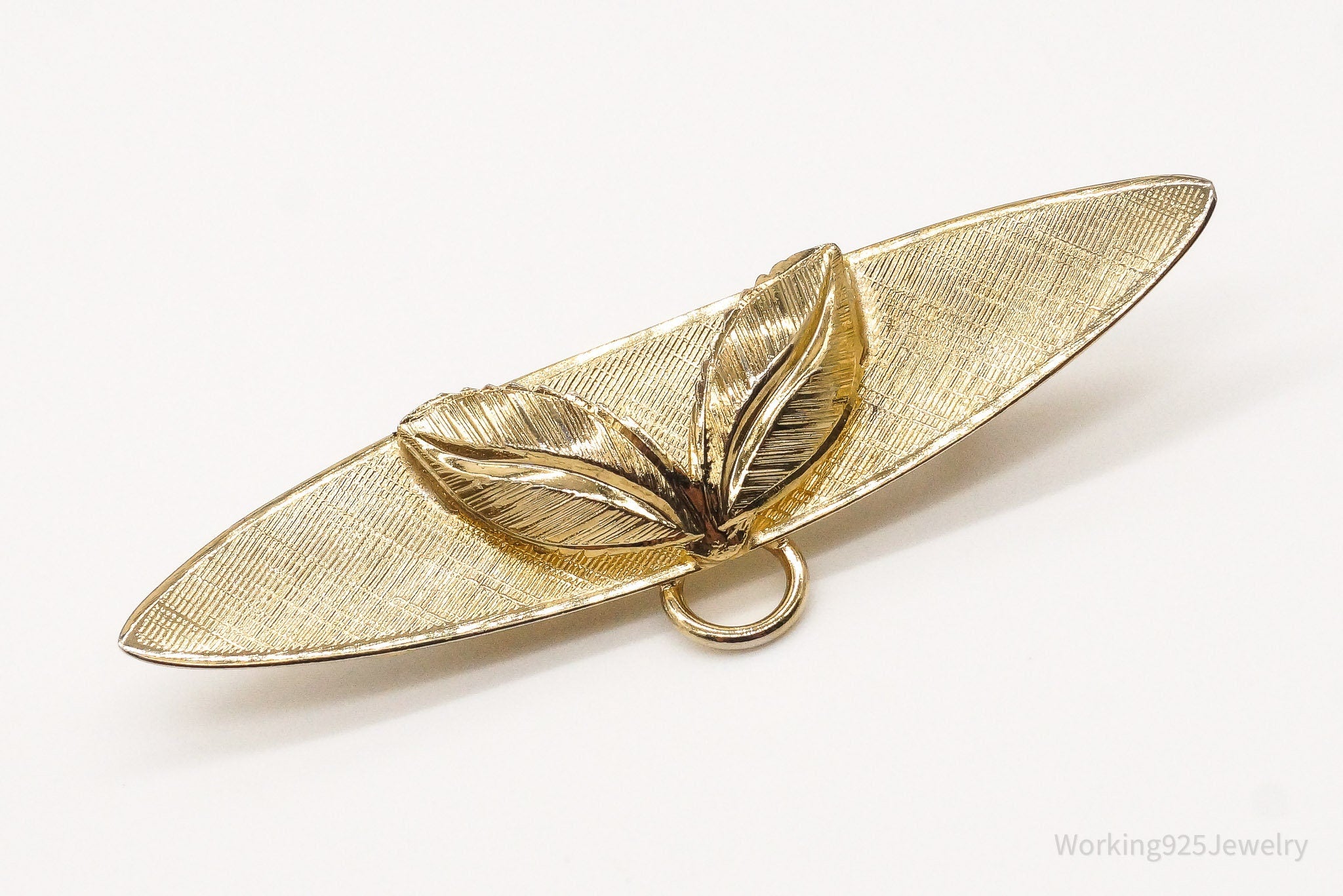 1940s Vintage Designer Sassen Gold Vermeil Sterling Silver Brooch Pin