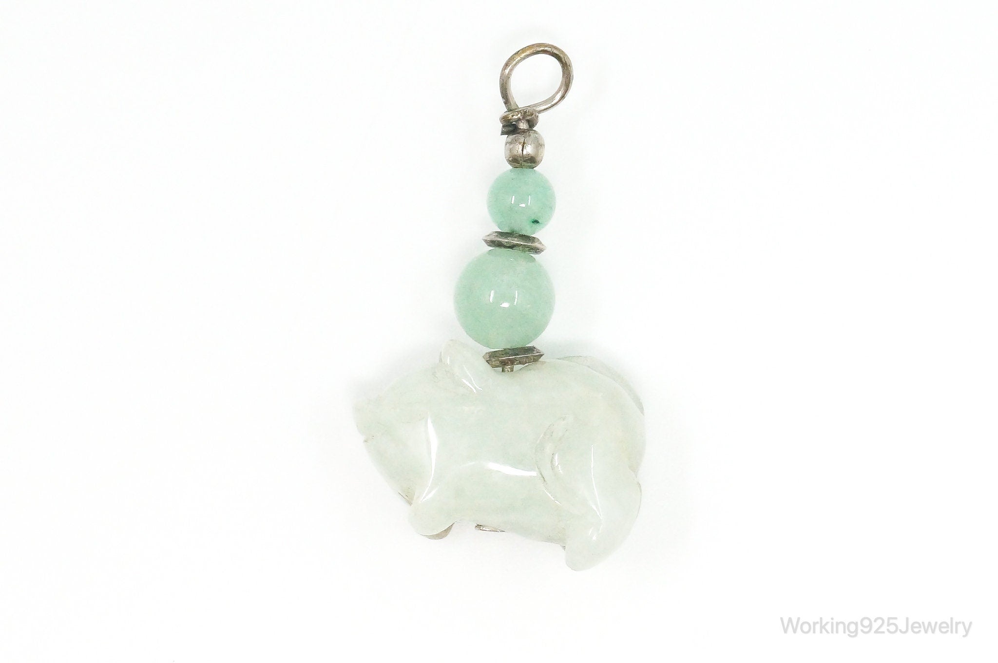 Vintage Carved Pig Jade Pendant