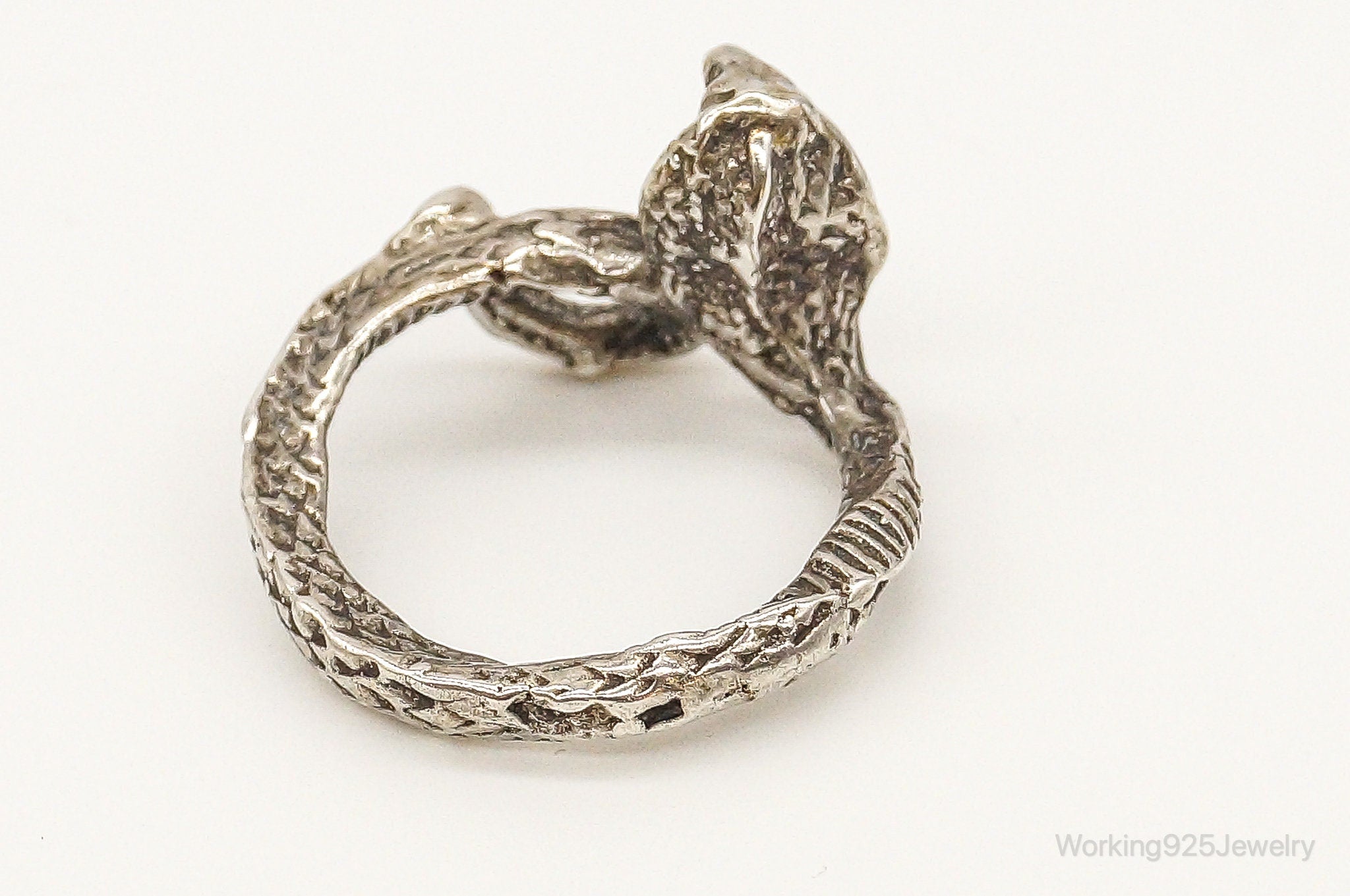 Vintage Cobra Snake Sterling Silver Ring - Size 5.25