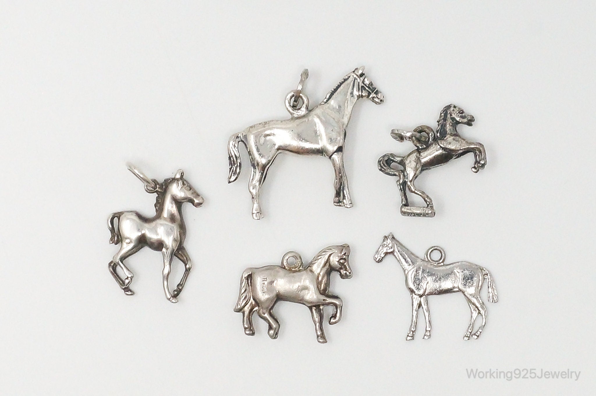 Vintage Antique Horses Sterling Silver Charms Lot