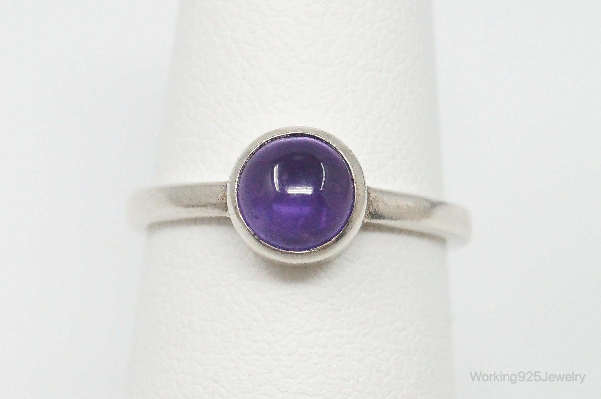 Vintage Amethyst Sterling Silver Ring - Size 6