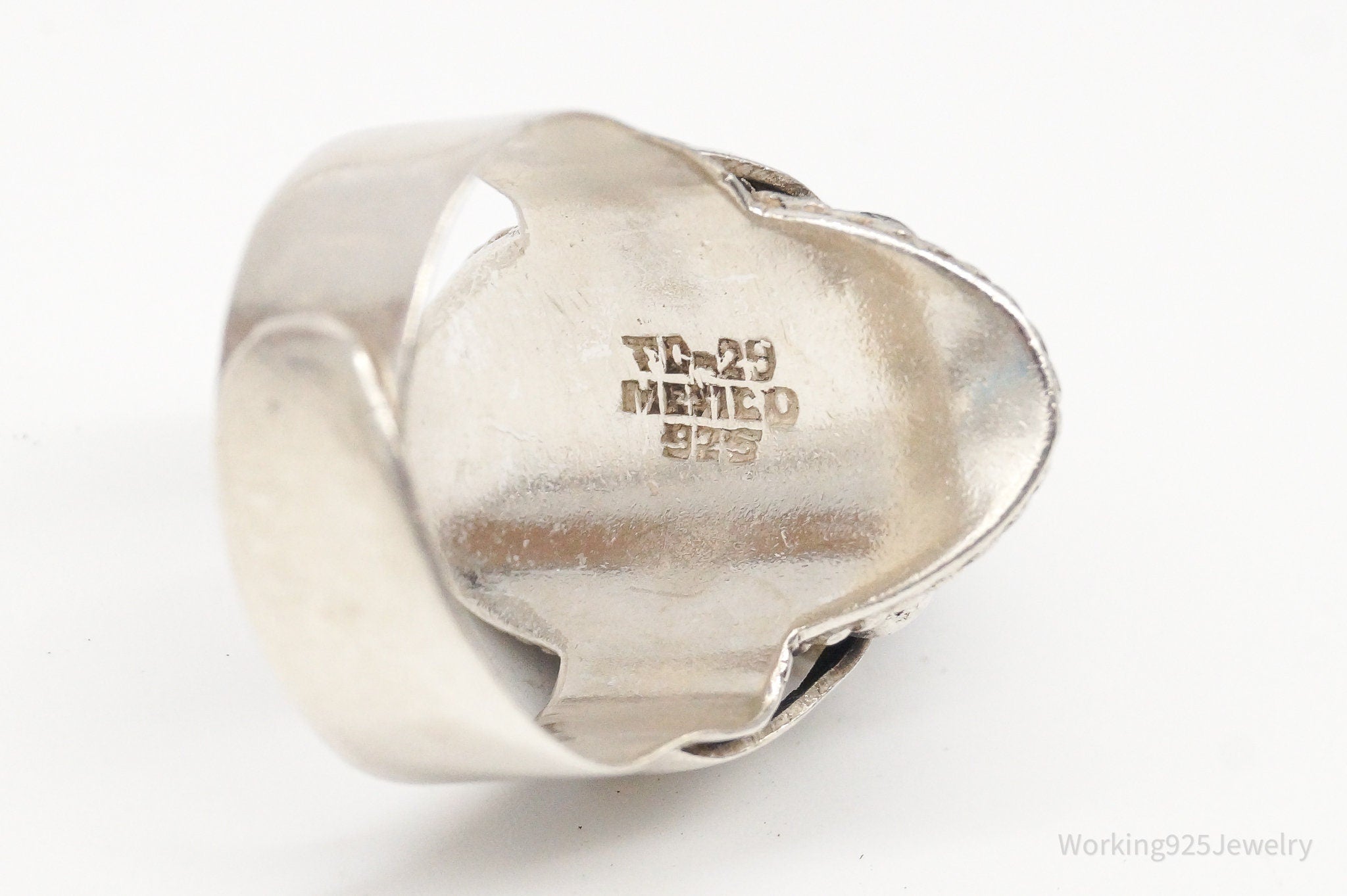 Mexico Hidden Compartment Sterling Silver Ring-Size 7.25 Adj