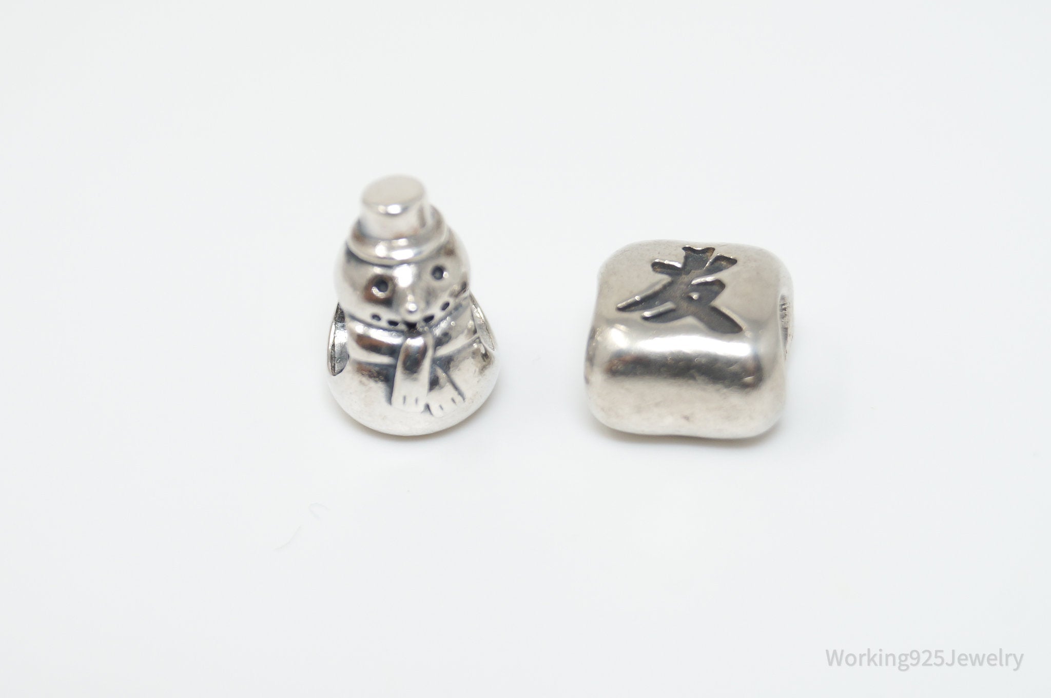 Authentic Pandora ALE Snowman Chinese Friendship Sterling Silver Charm Set