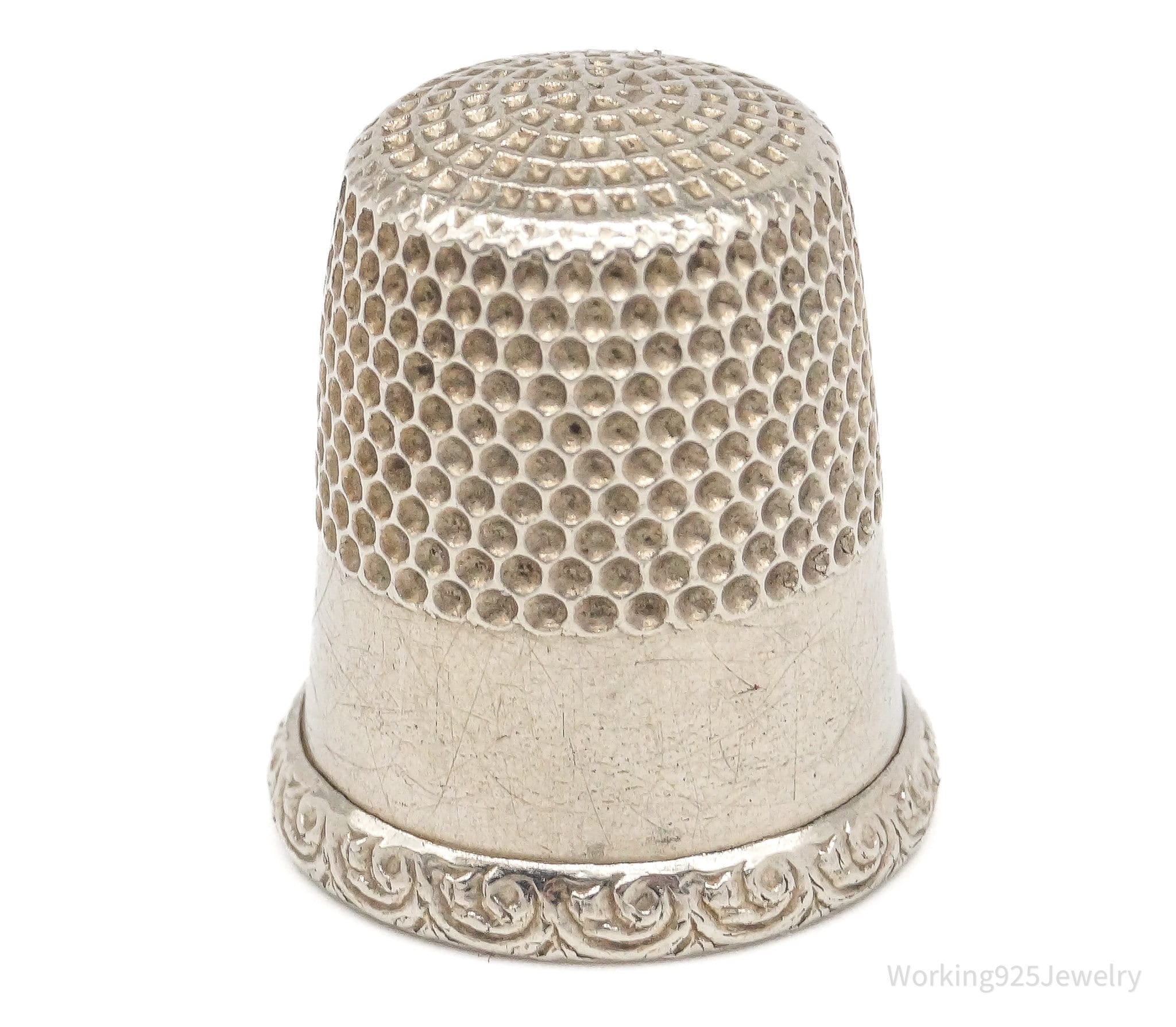 1800s Antique Simons Bros & Co Silver Thimble Size 7