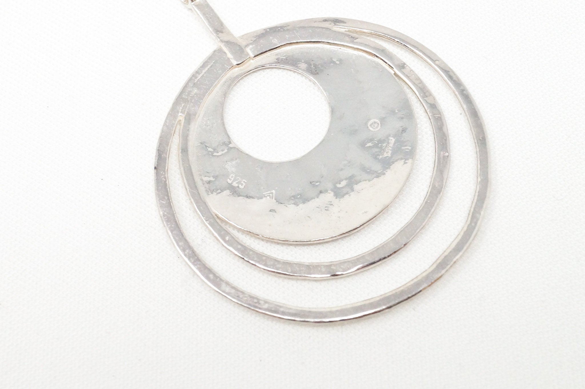 Retired Silpada Hammered Rings Sterling Silver Necklace Pendant