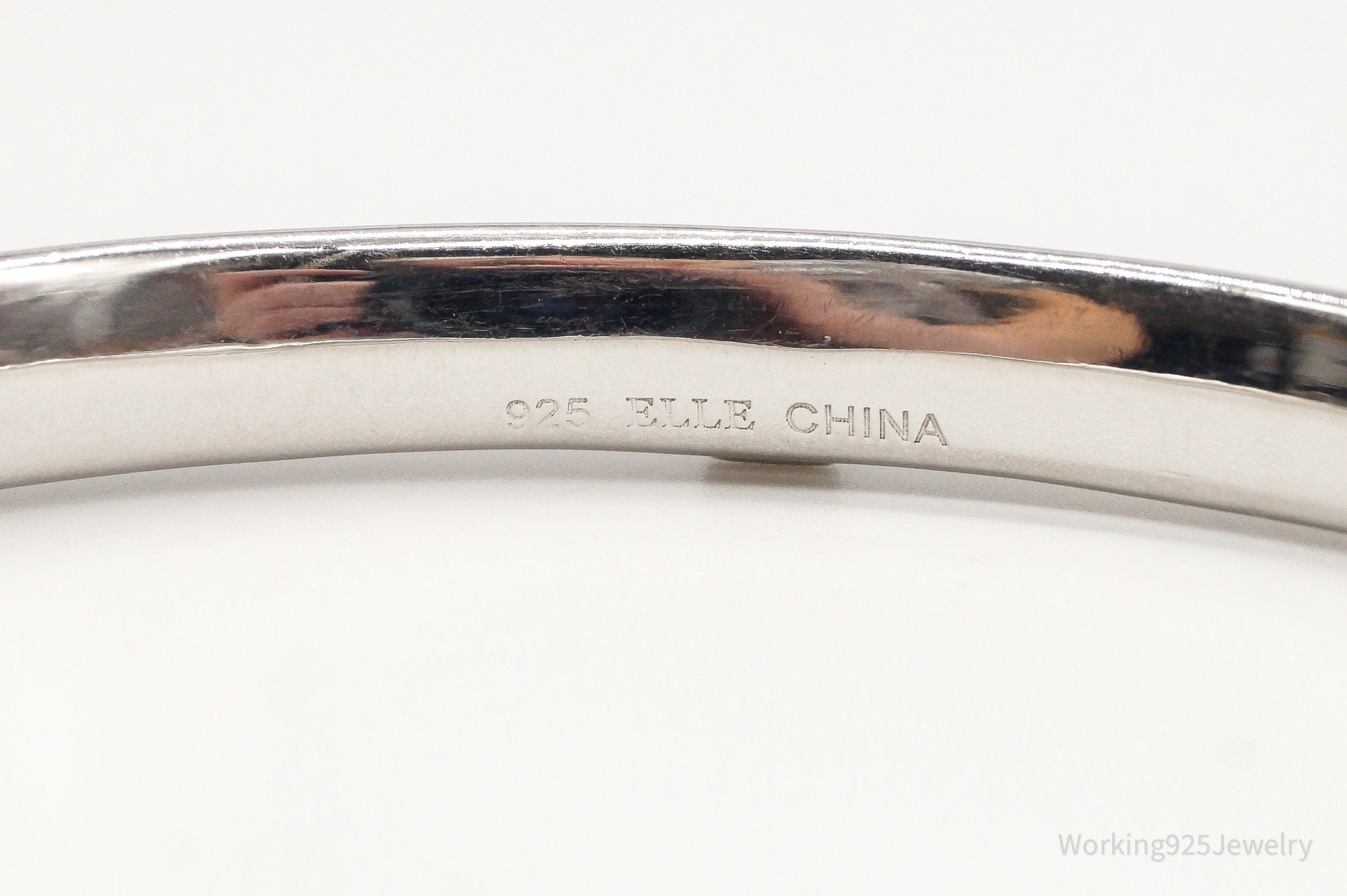 Designer ELLE Single Ruby Sterling Silver Bangle Bracelet