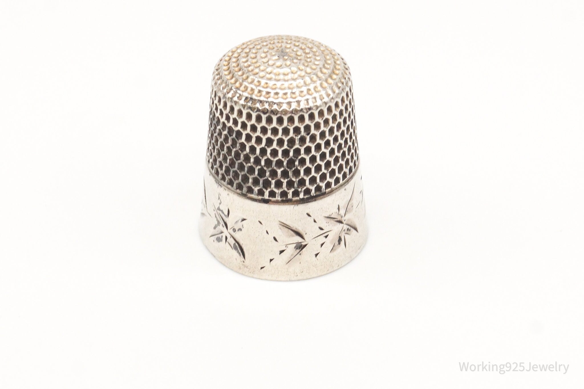 Antique Simons Bros & Co Dome Sterling Silver Thimble Size 9