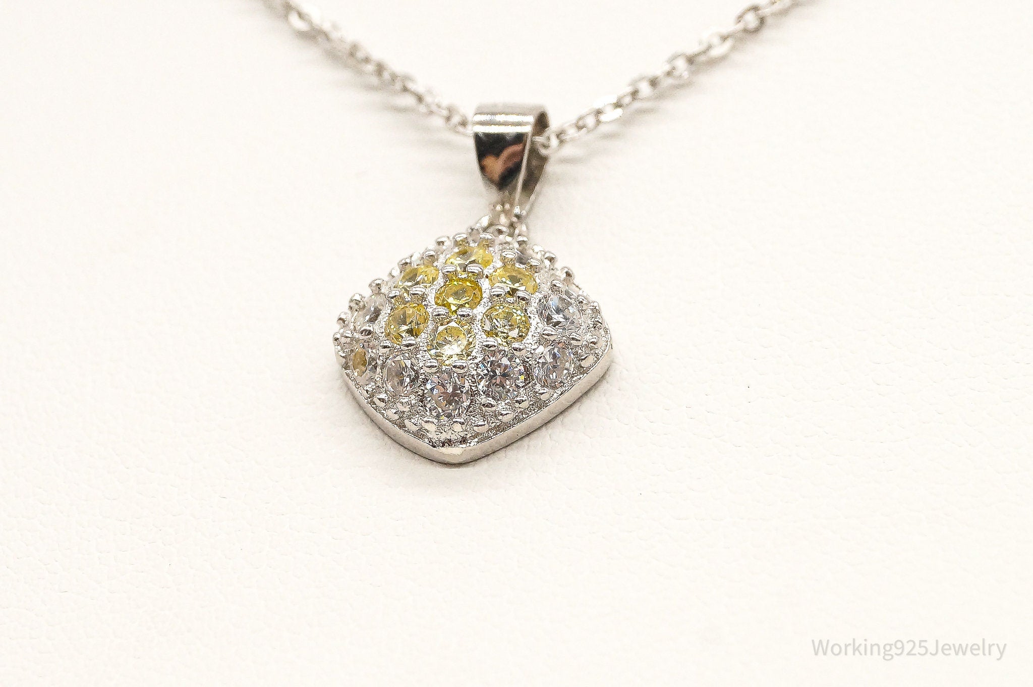 Designer Ryze Cubic Zirconia Sterling Silver Necklace