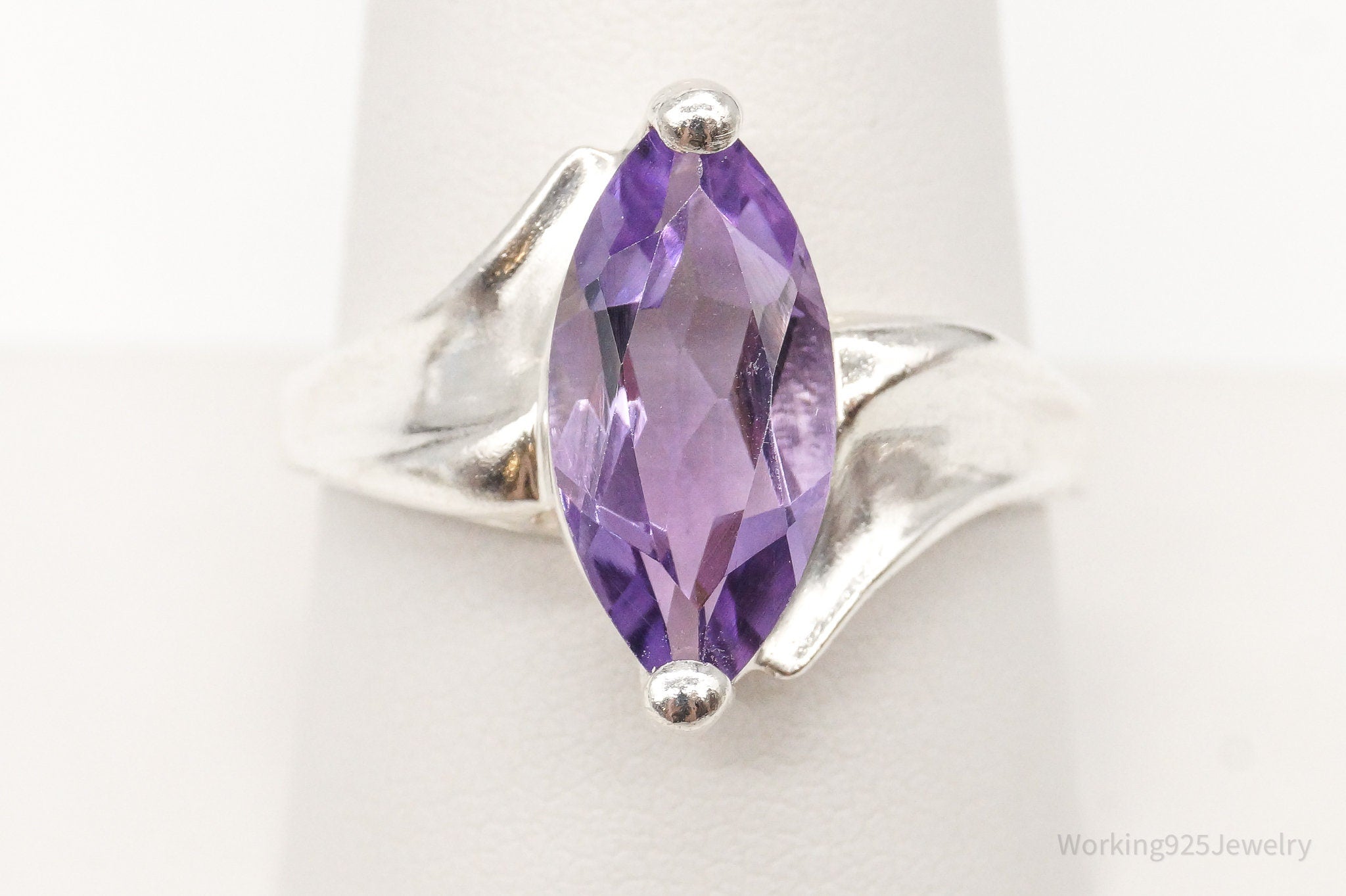 Vintage Amethyst Sterling Silver Ring - Size 10