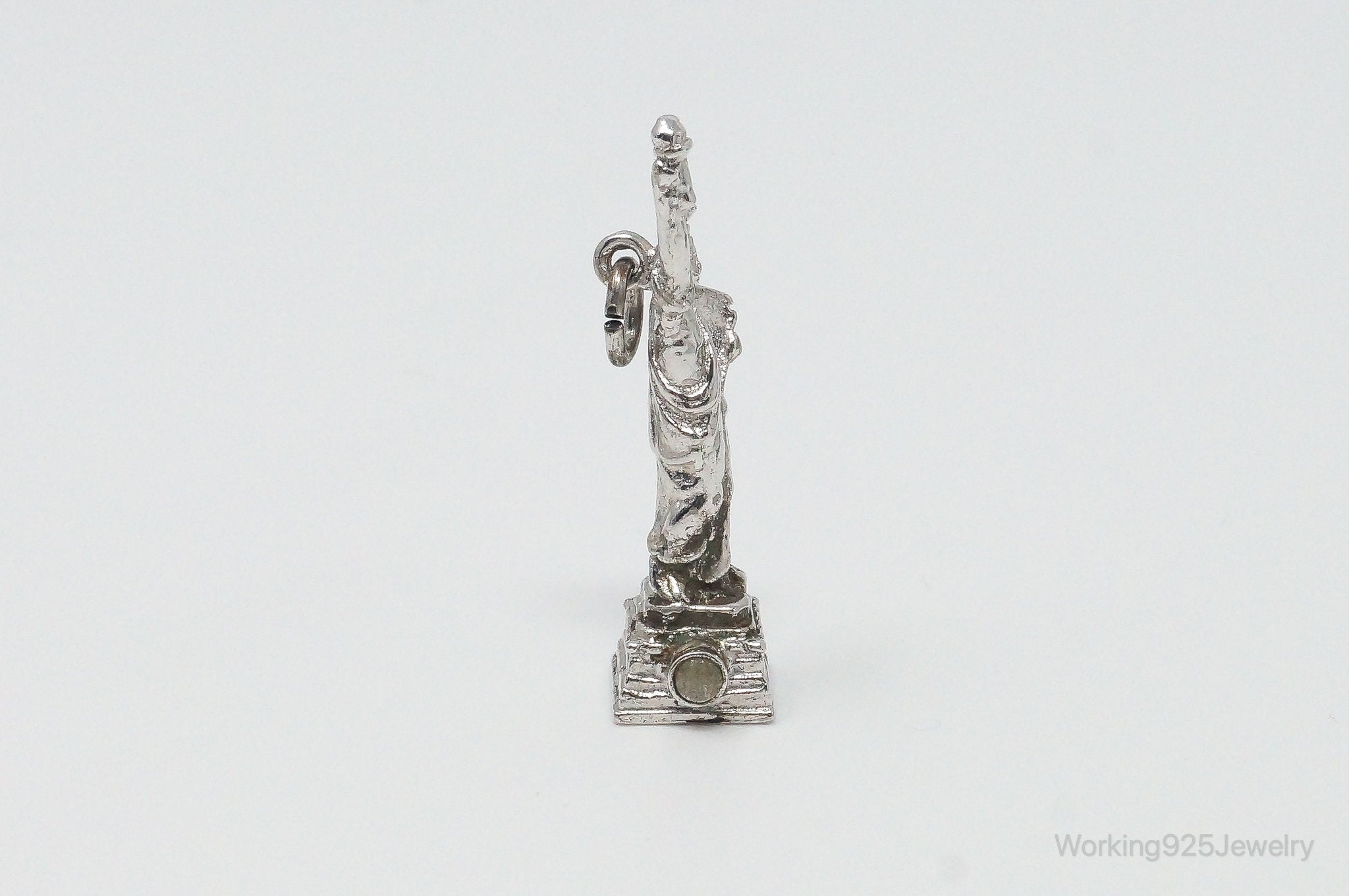 Rare Statue of Liberty New York Skyline Picture View Sterling Silver Charm