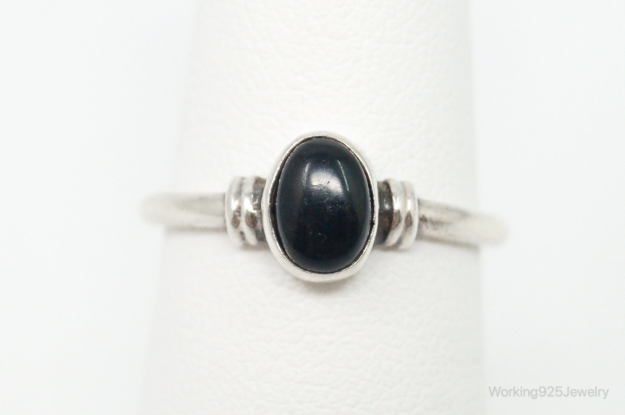 Vintage Black Onyx Sterling Silver Ring - Size 6