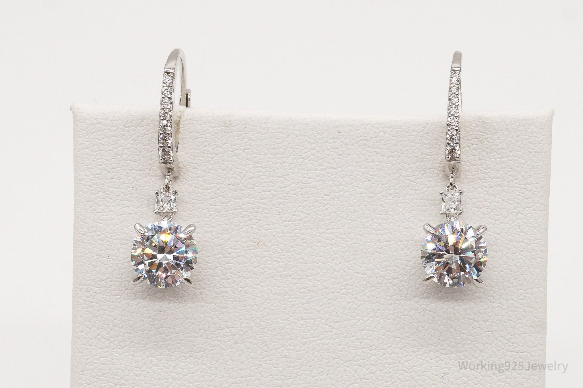 Vintage Cubic Zirconia Sterling Silver Earrings