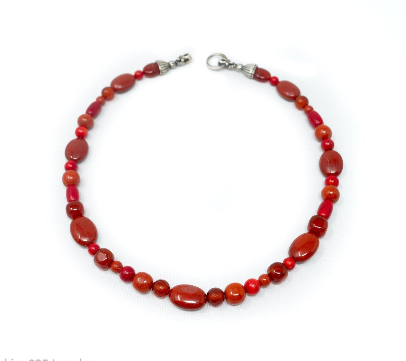 Designer Carolyn Pollack Relios Carnelian Red Jasper Sterling Silver Necklace