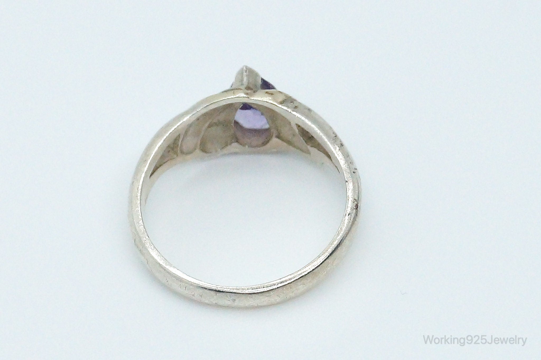 Vintage Amethyst Sterling Silver Ring - Size 7