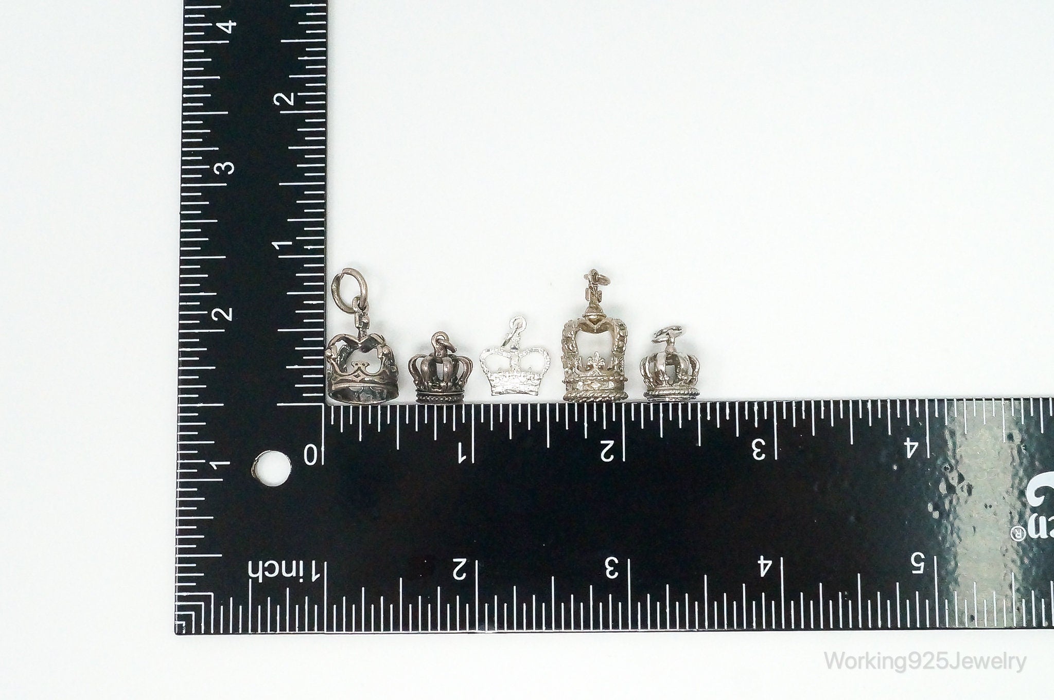 Vintage Antique Crowns Sterling Silver Charms