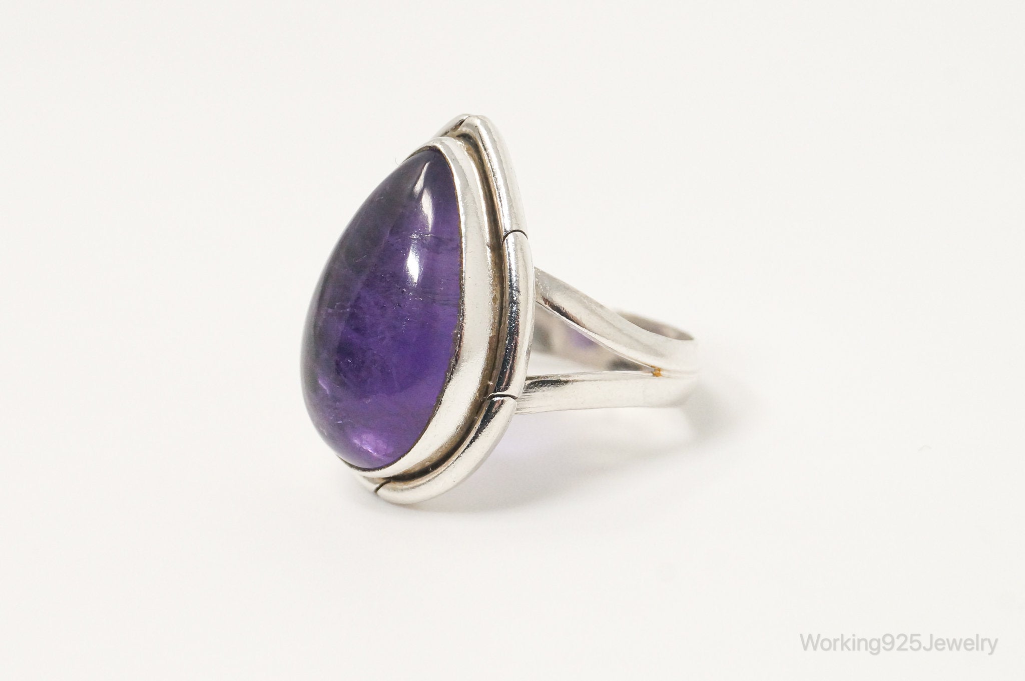 Vintage Amethyst Southwest Style Sterling Silver Ring - Sz 7