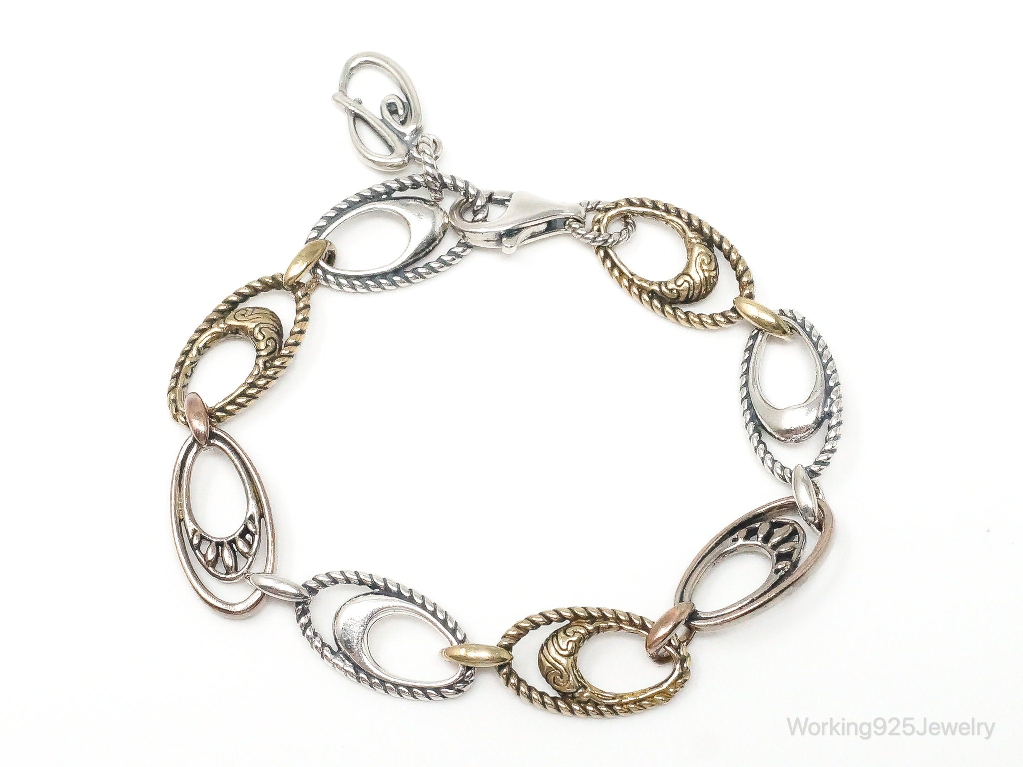 Designer Carolyn Pollack Relios Southwestern Sterling Silver Link Bracelet