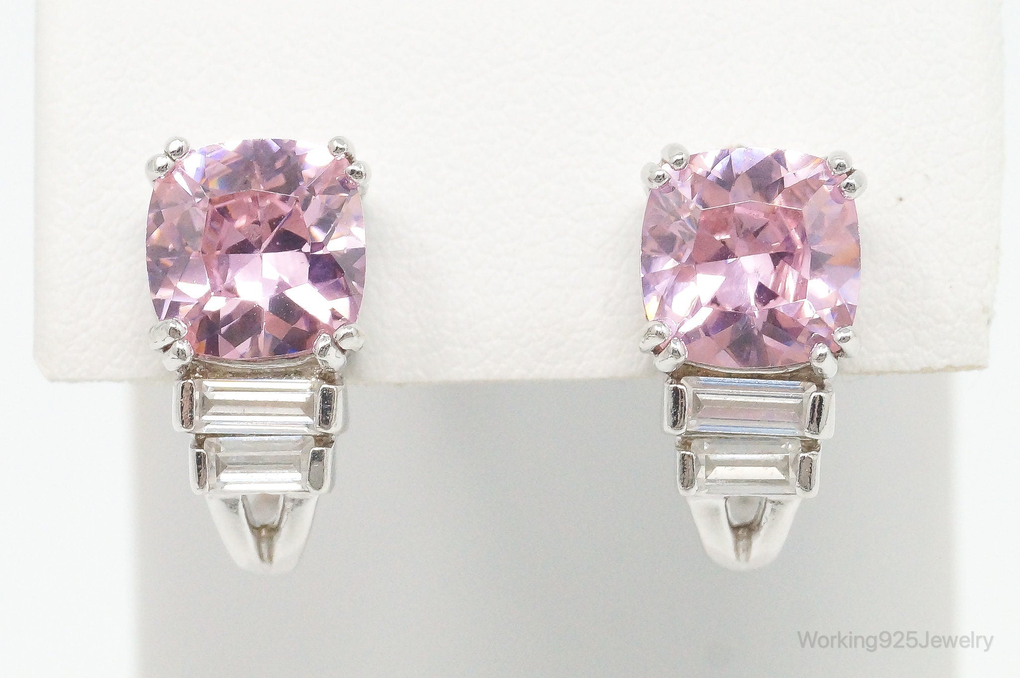 Ross Simons Pink Topaz Cubic Zirconia Sterling Silver Earrings