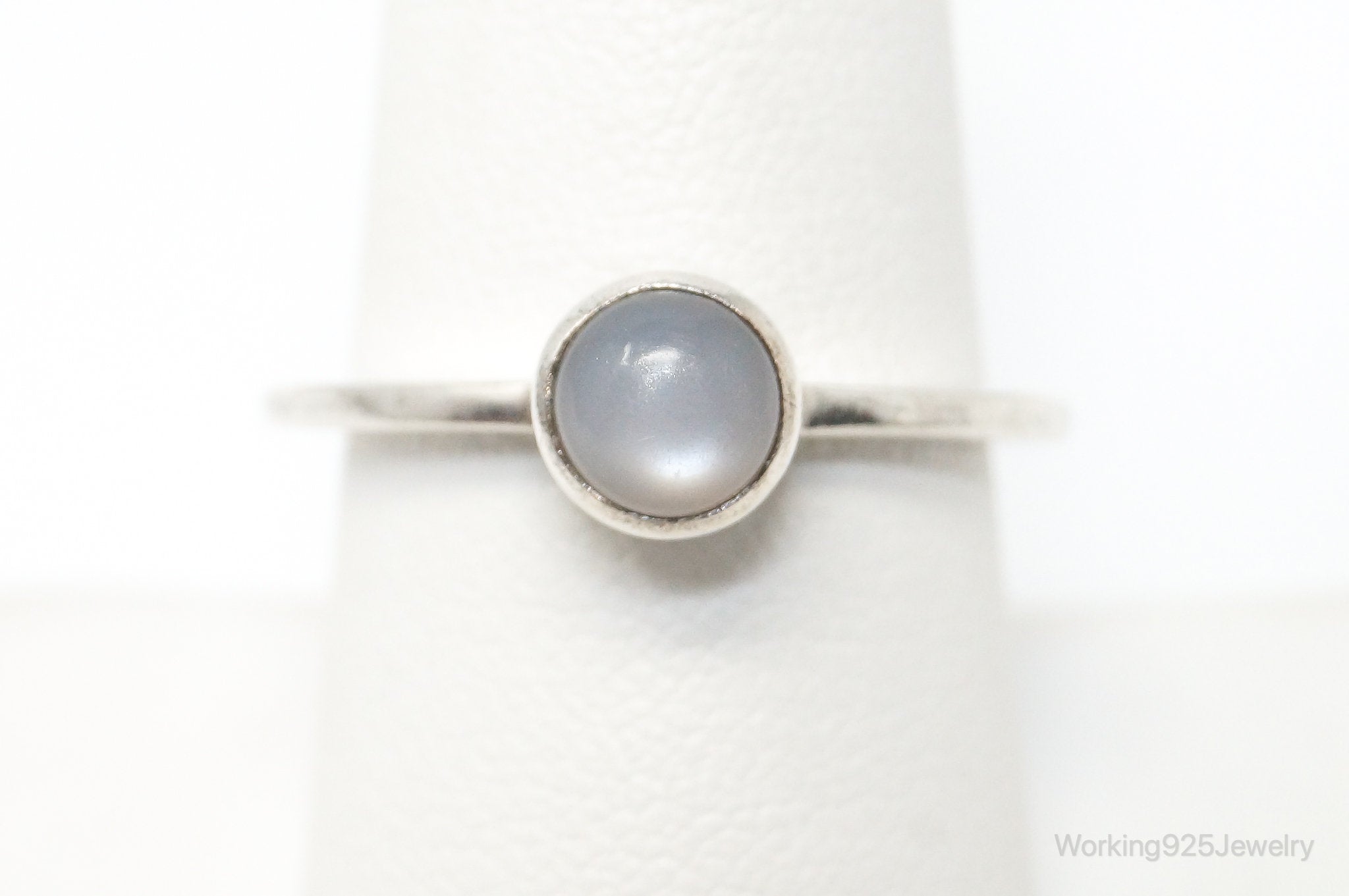 Vintage Gray Moonstone Sterling Silver Ring - SZ 8