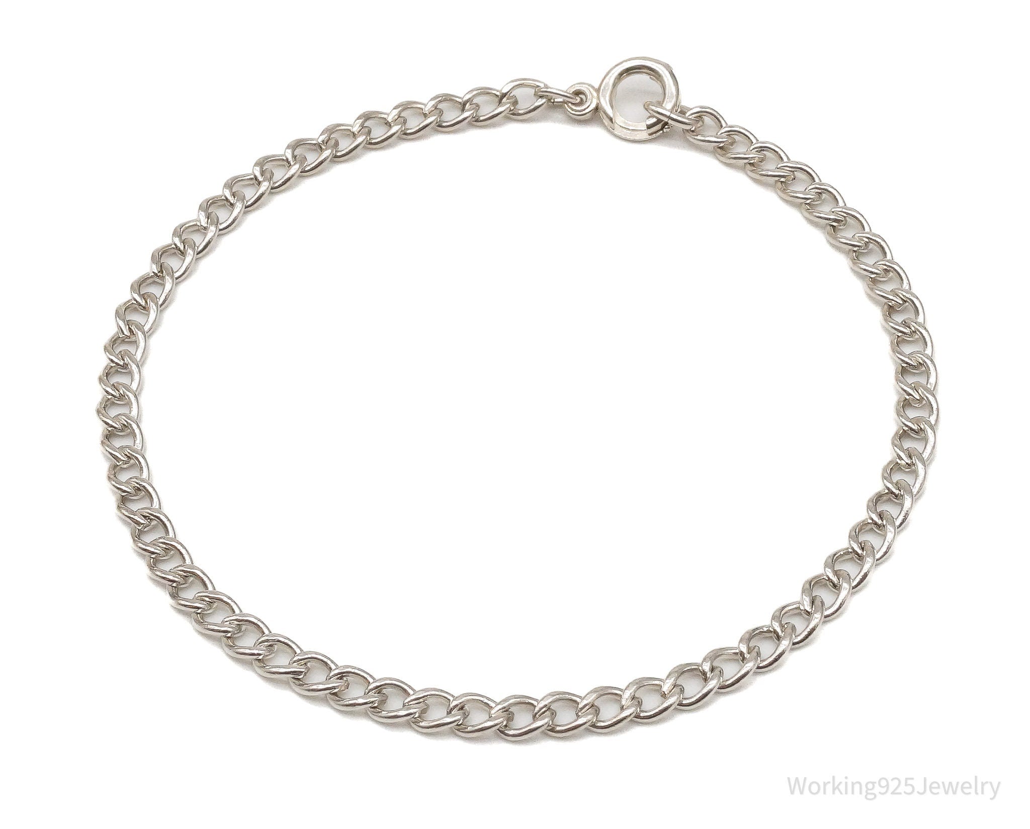 Antique Sterling Silver Curb Chain Link Bracelet