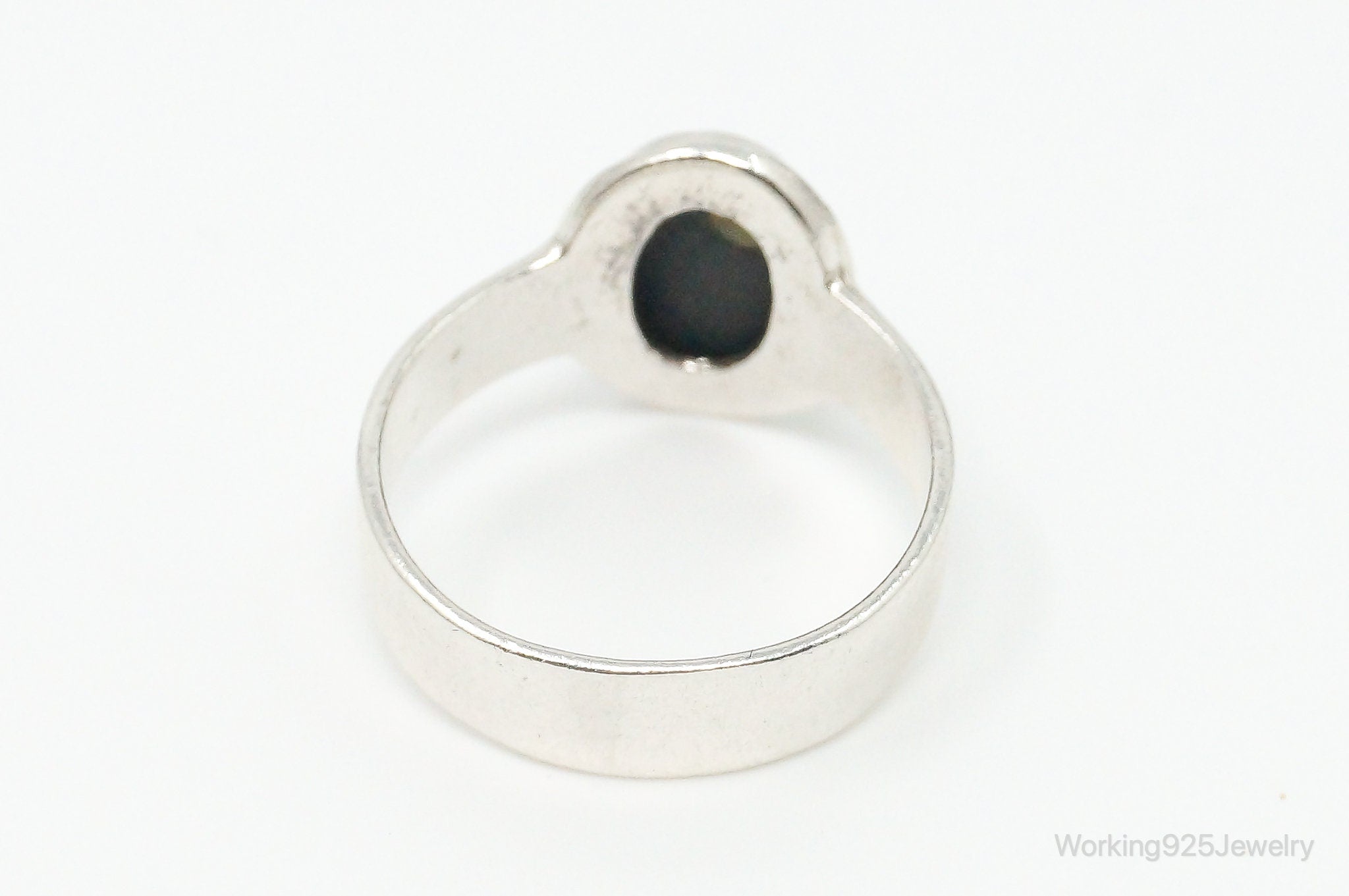 Vintage Black Onyx Sterling Silver Ring - Size 6.5