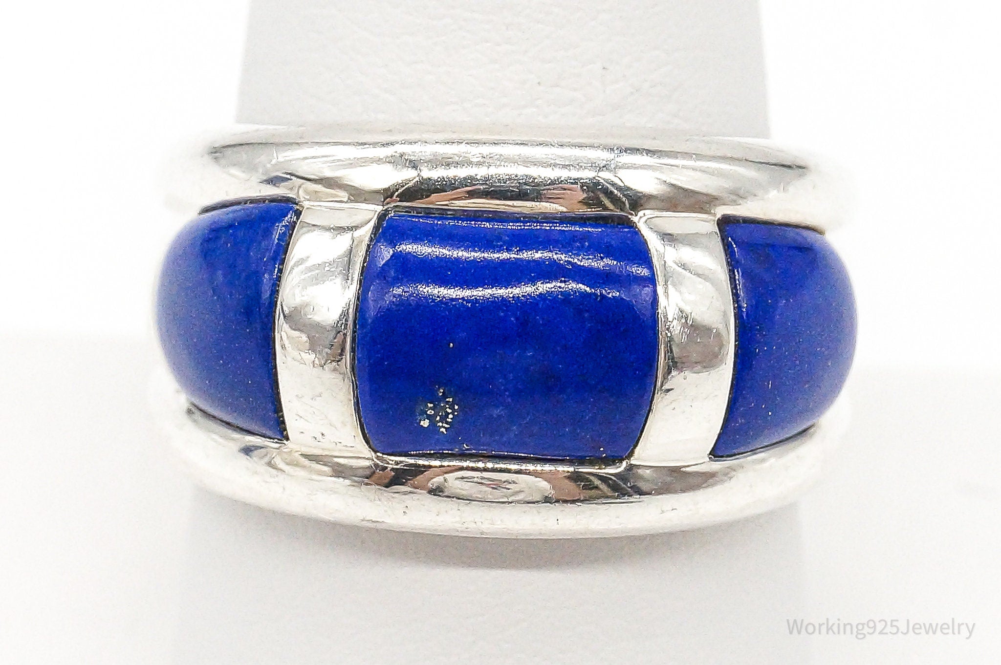 Designer CNA Lapis Lazuli Sterling Silver Ring - Size 9.25