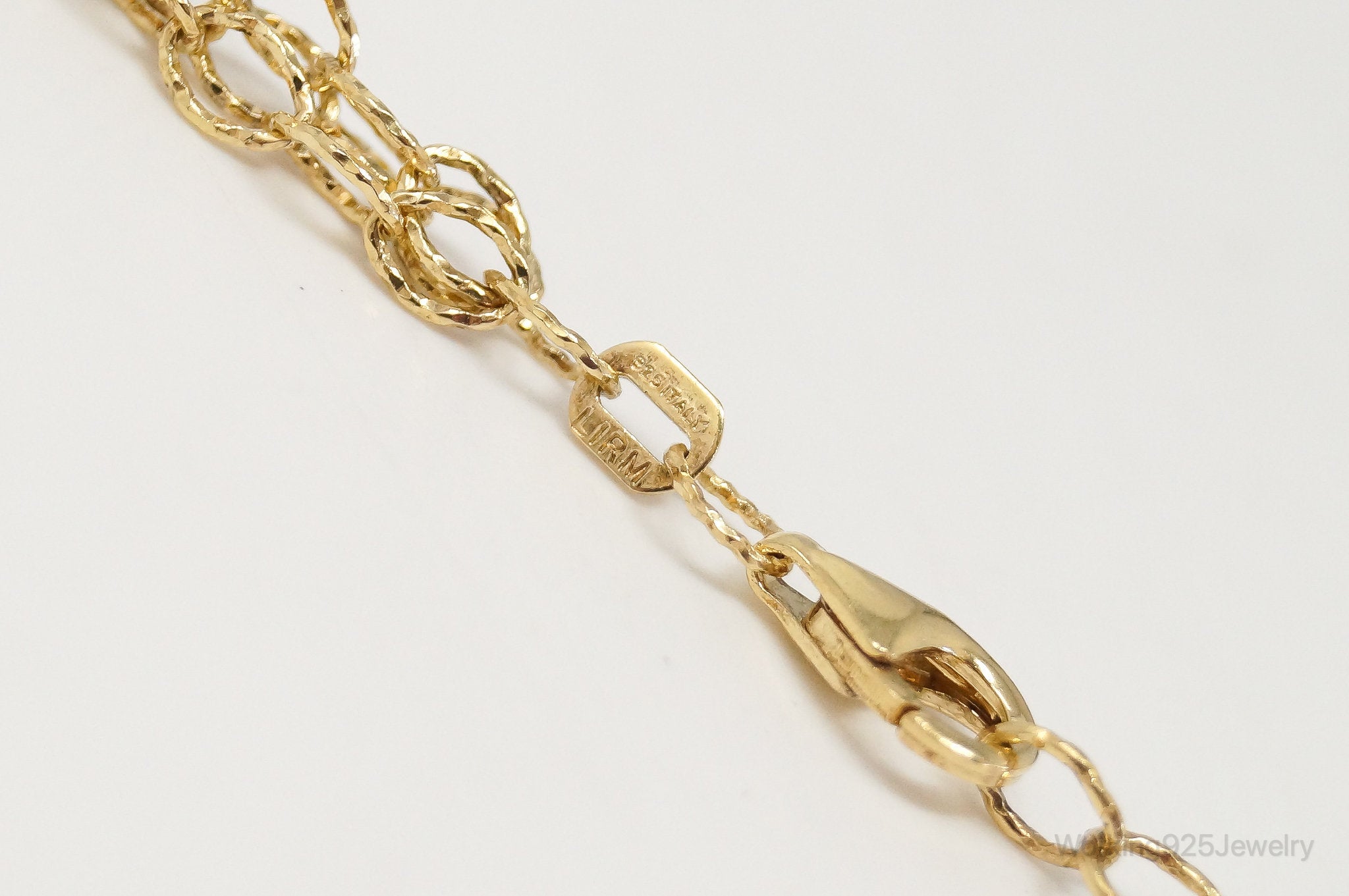 Italian Vintage Designer LIRM Gold Vermeil Sterling Silver Necklace