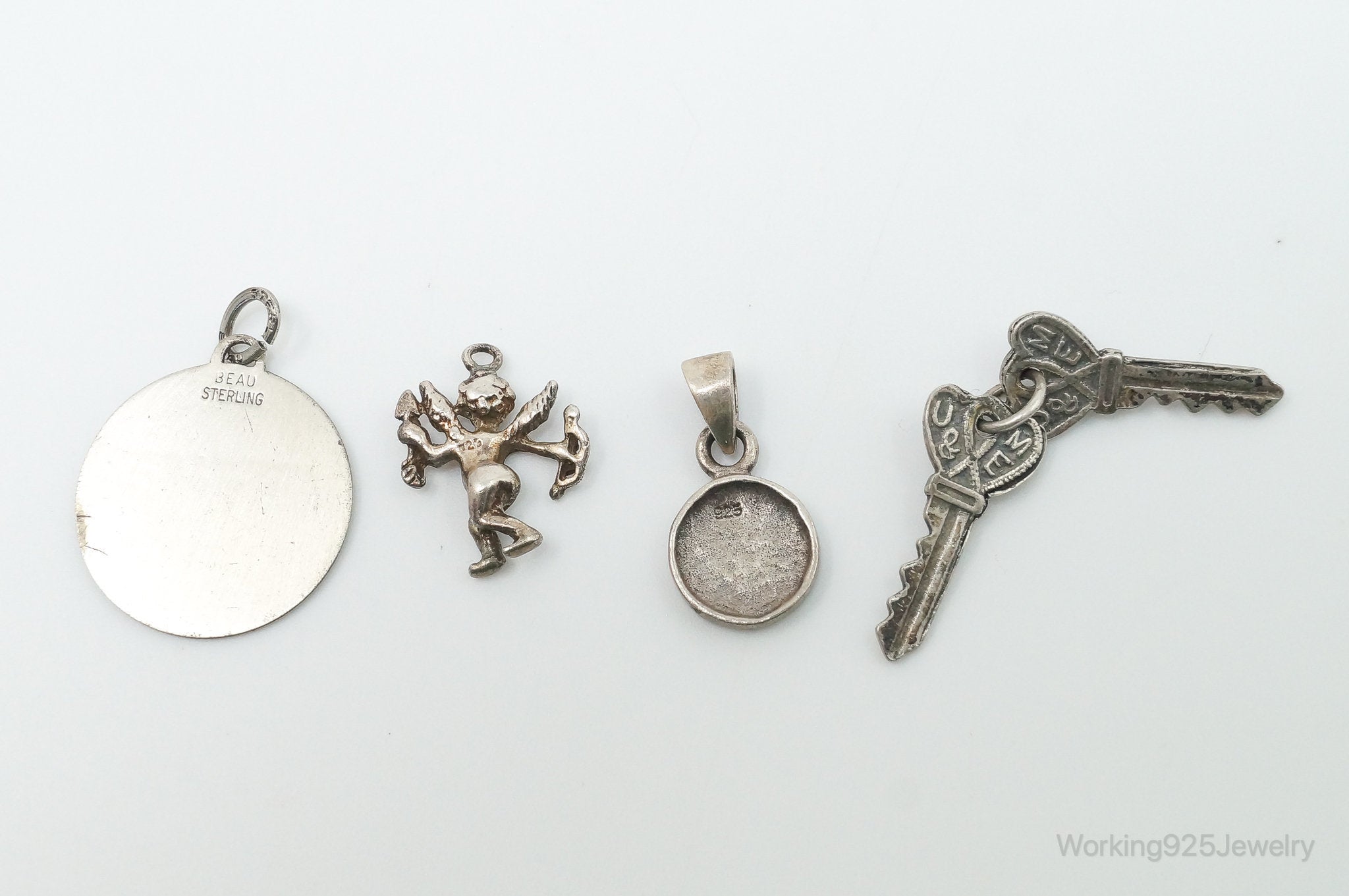 Vintage Antique Love Sterling Silver Charms Set Lot