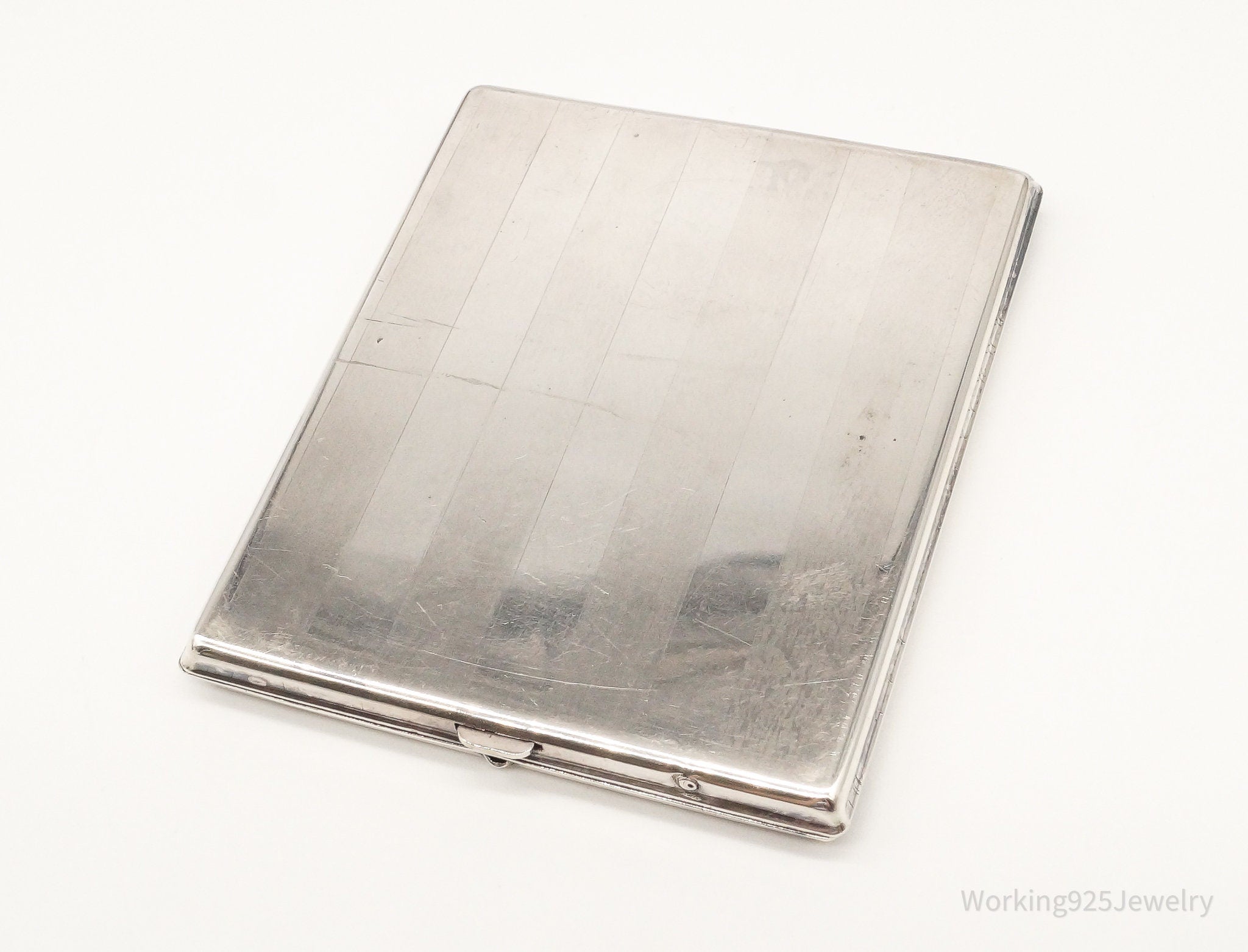 RARE Antique CCLCC Etched Sterling Silver Cigarette Card Case