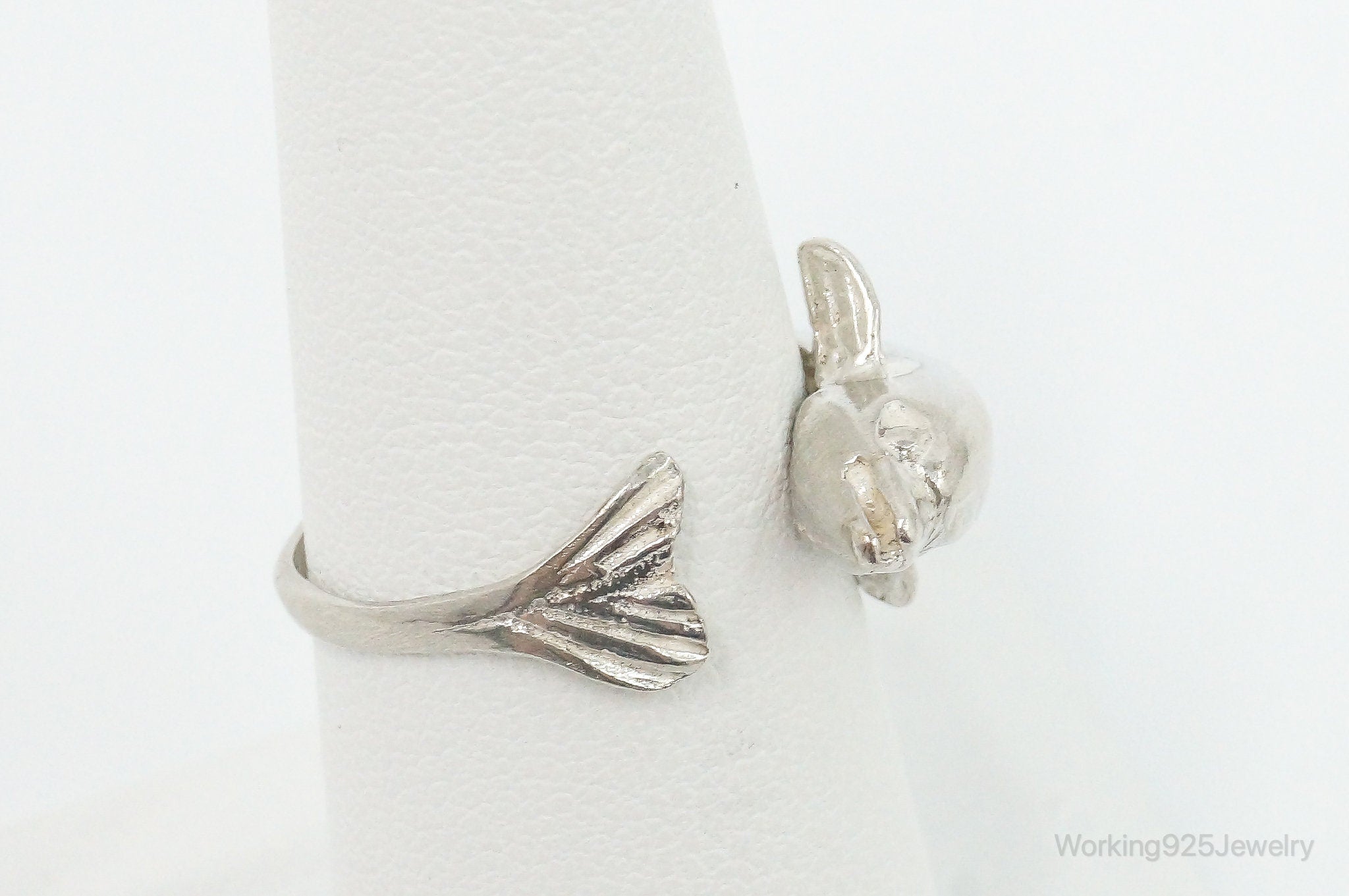 Vintage Dolphin Sterling Silver Wrap Ring - Size 7.25